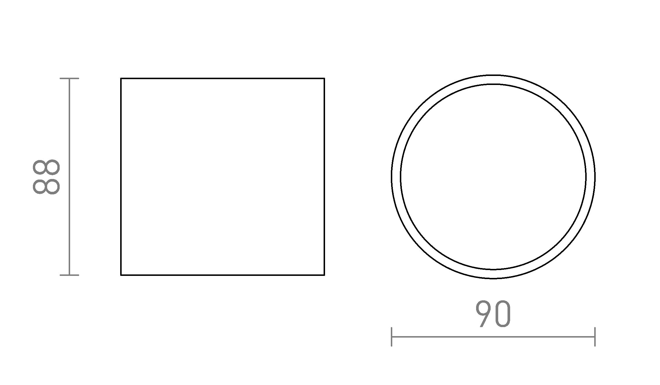 SENZA R ceiling lamp - Product sketch