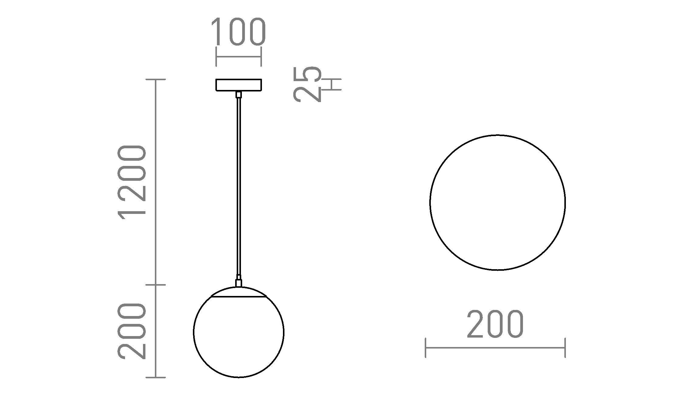 LUNA 20 pendant lamp - Product sketch