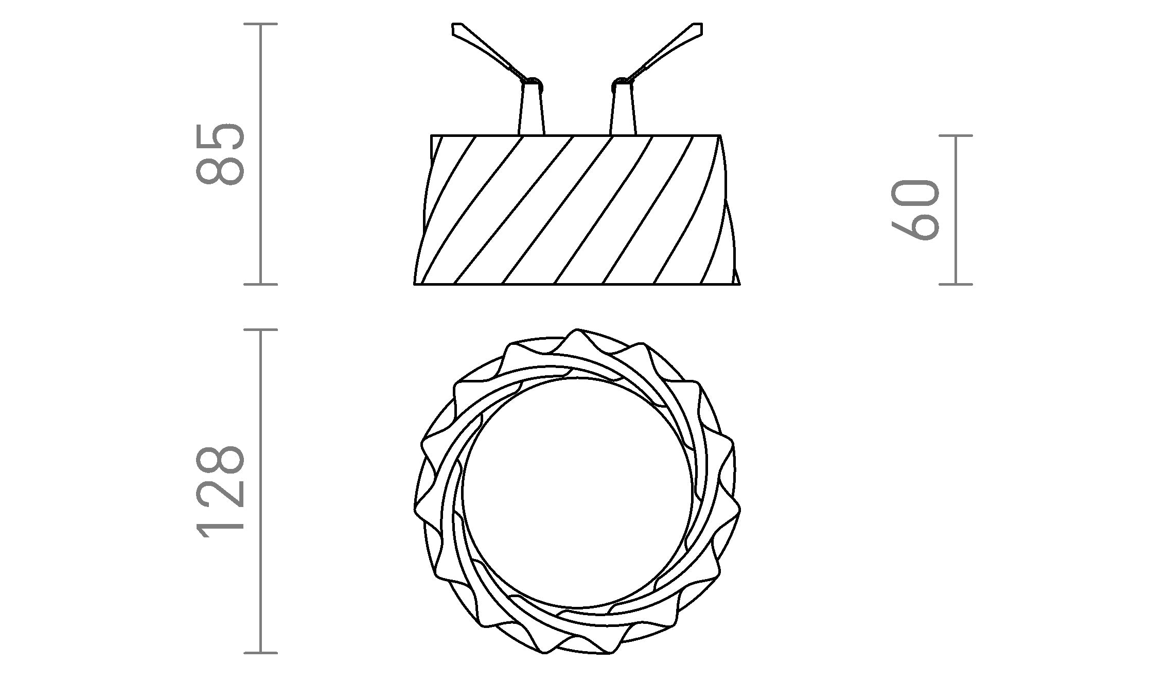 MARENGA RW2 60 încastrat lampă - Product sketch
