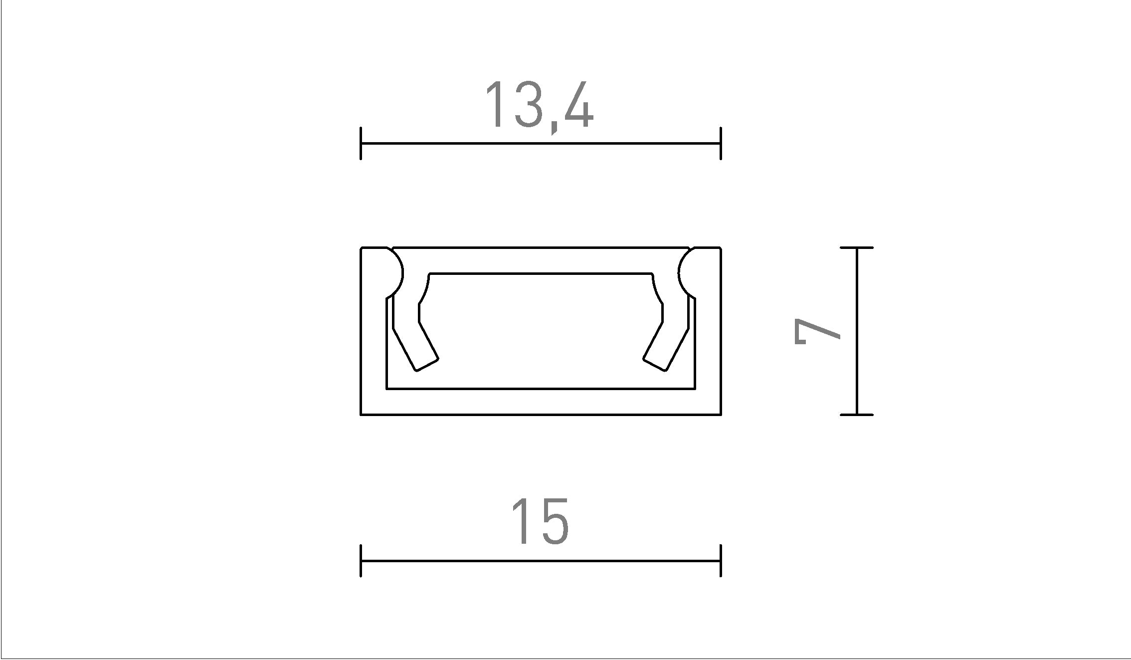 LED PROFILE G pinta-asennettava 1m - Product sketch