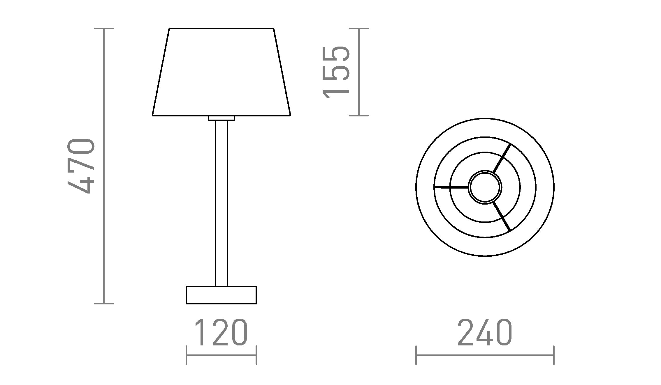 MAUI/ALVIS 24 table lamp - Product sketch