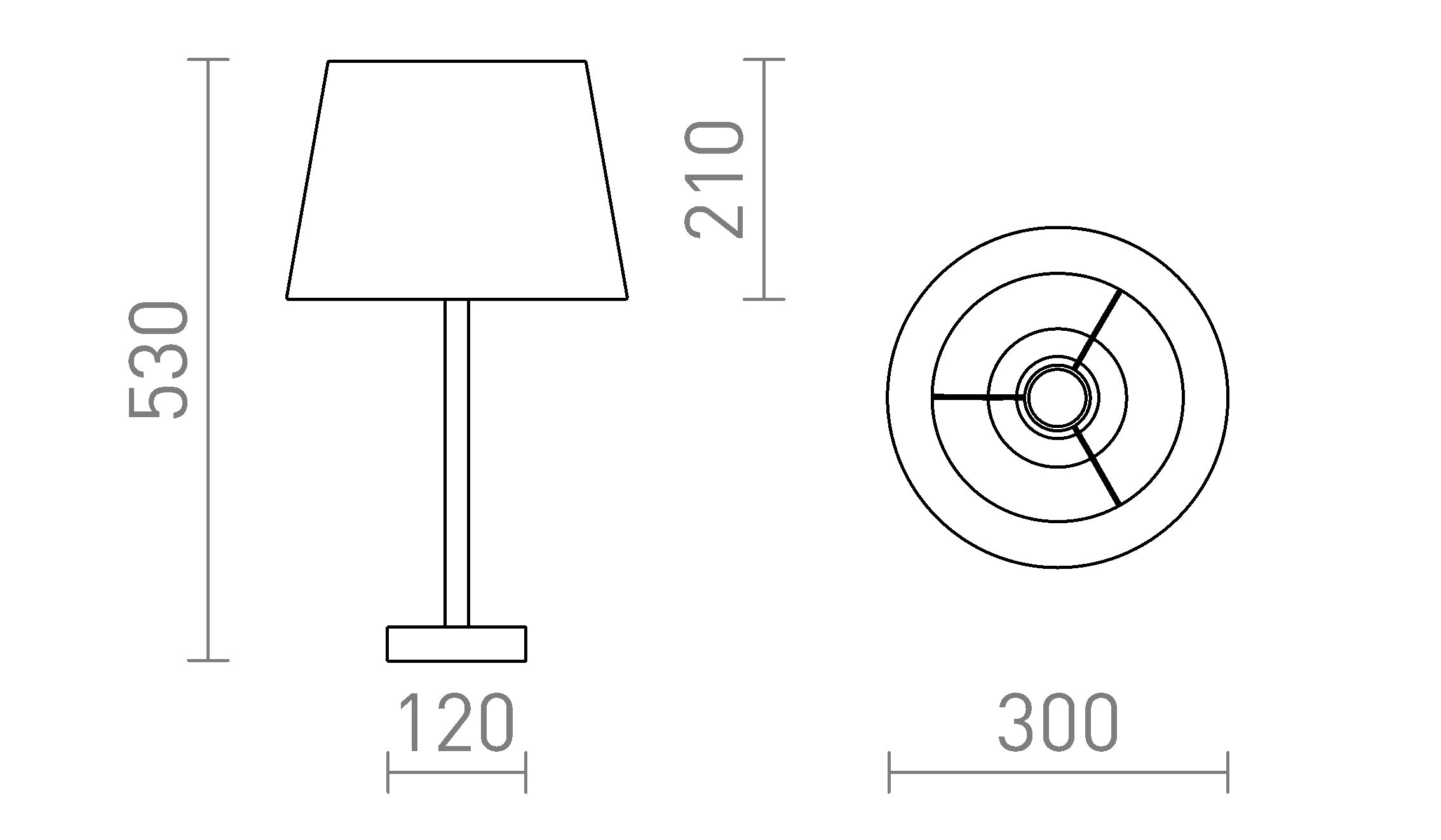 MAUI/AMBITUS 30 stolna lampa - Product sketch