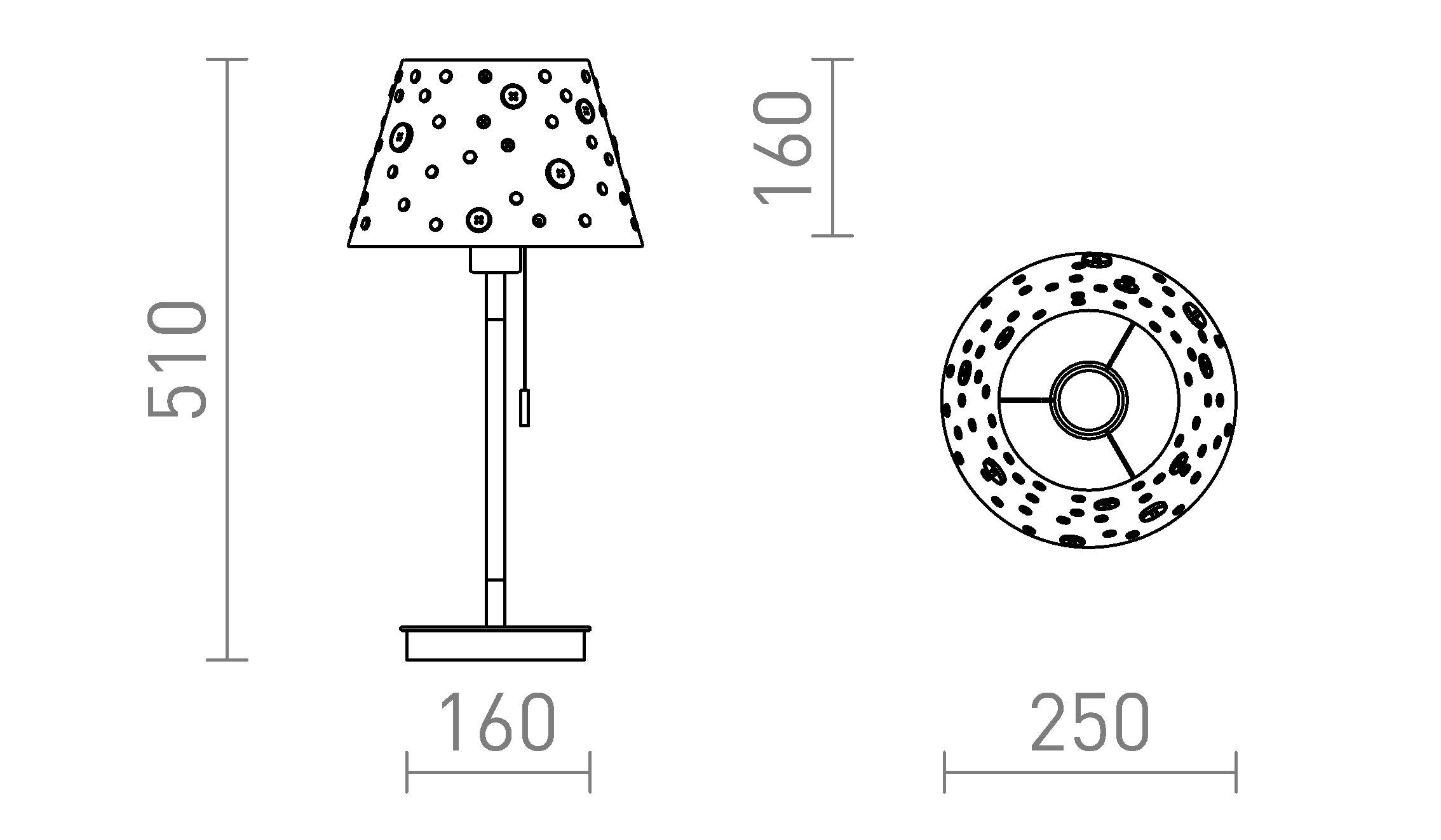 KEITH/DELISA Tischleuchte mit USB - Product sketch