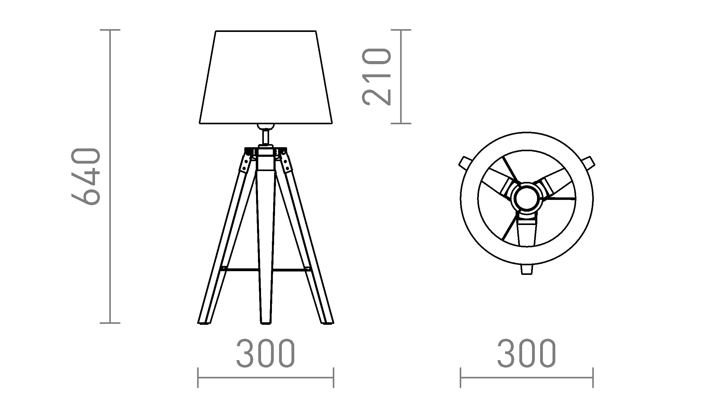 ALVIS/AMBITUS 30 table lamp - Product sketch