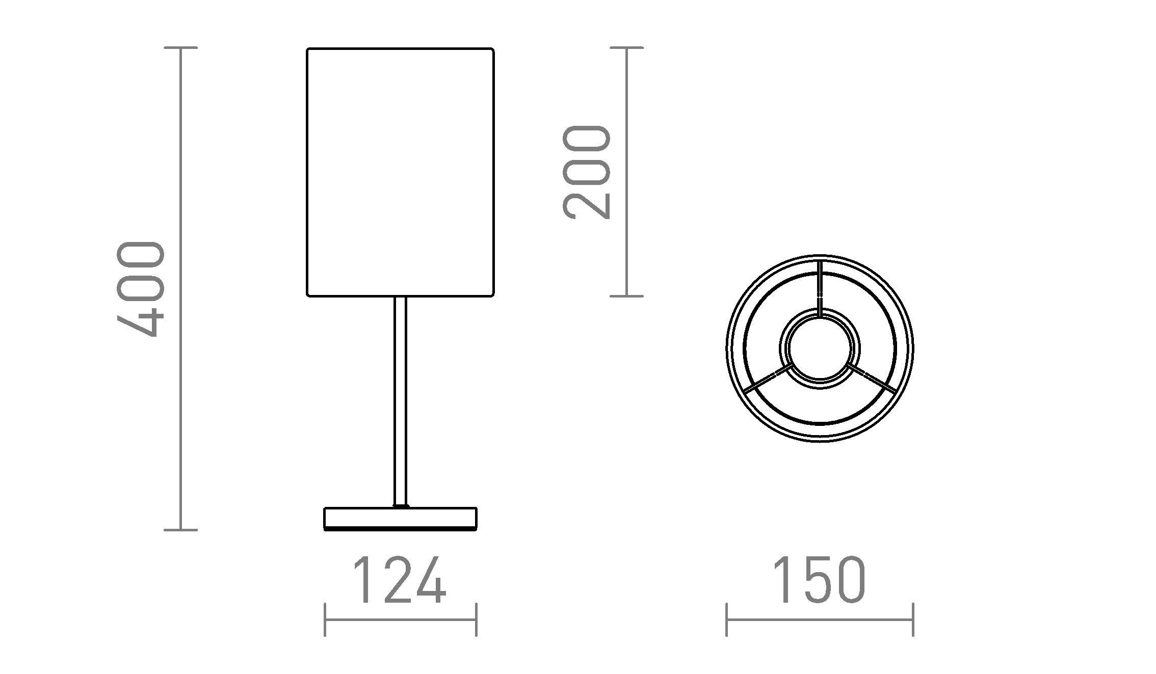 NYC/RON 15/20 da tavolo lampada - Product sketch