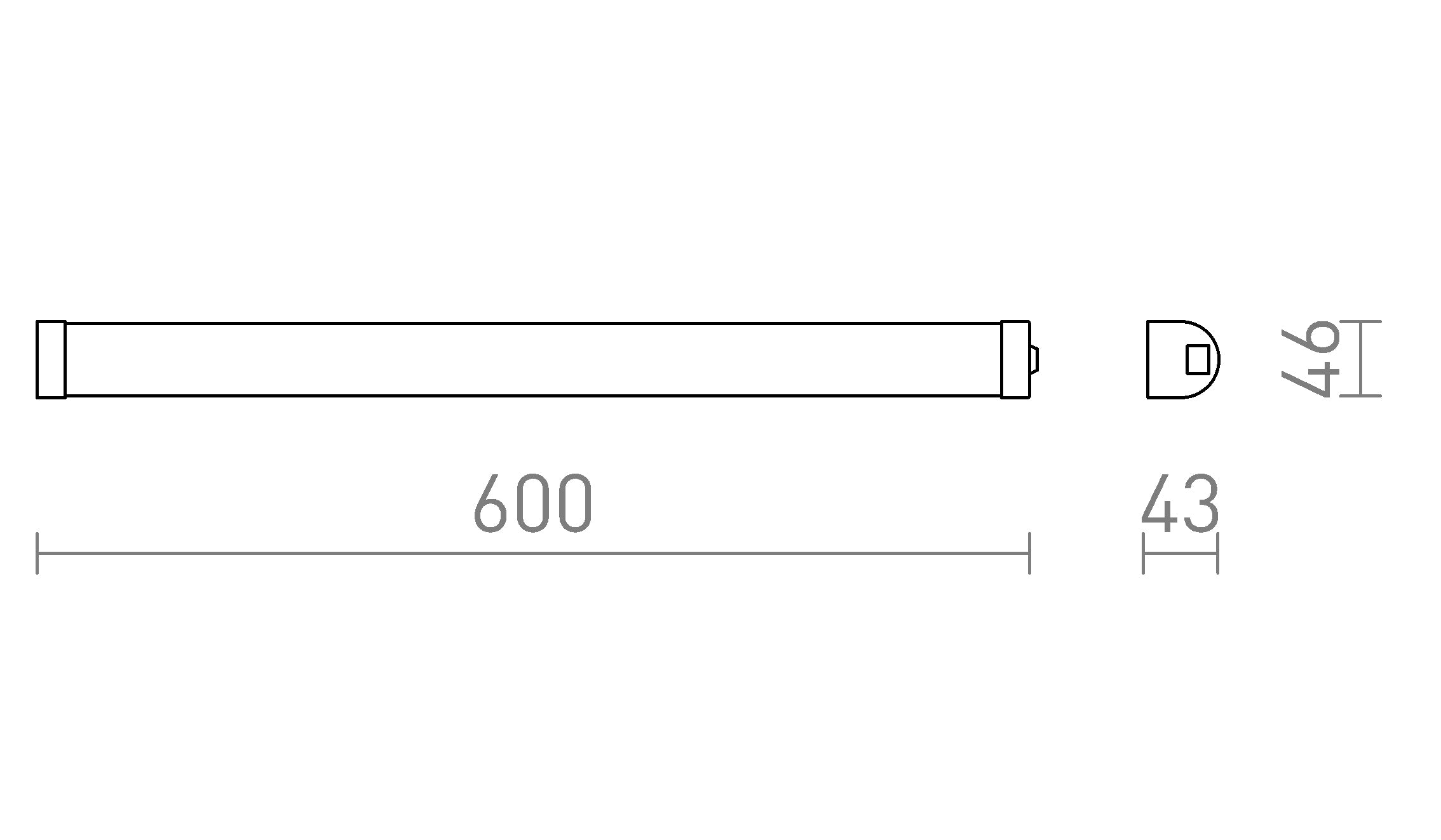 TONIC 60 стенна лампа - Product sketch