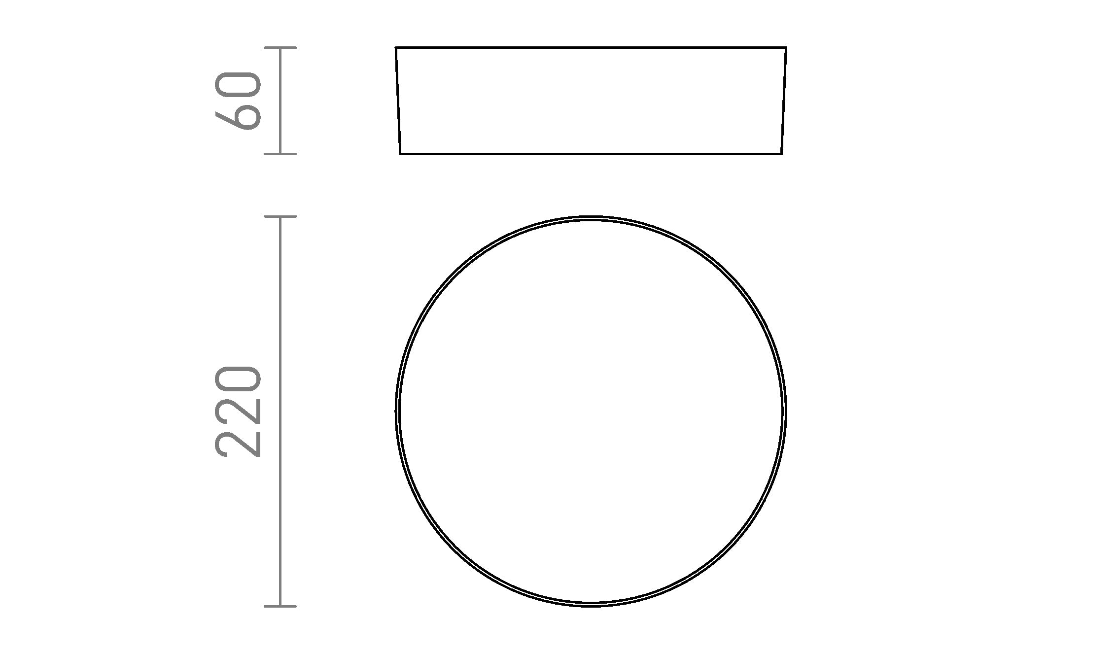 LARISA OUT 22 pared o techo lámpara - Product sketch