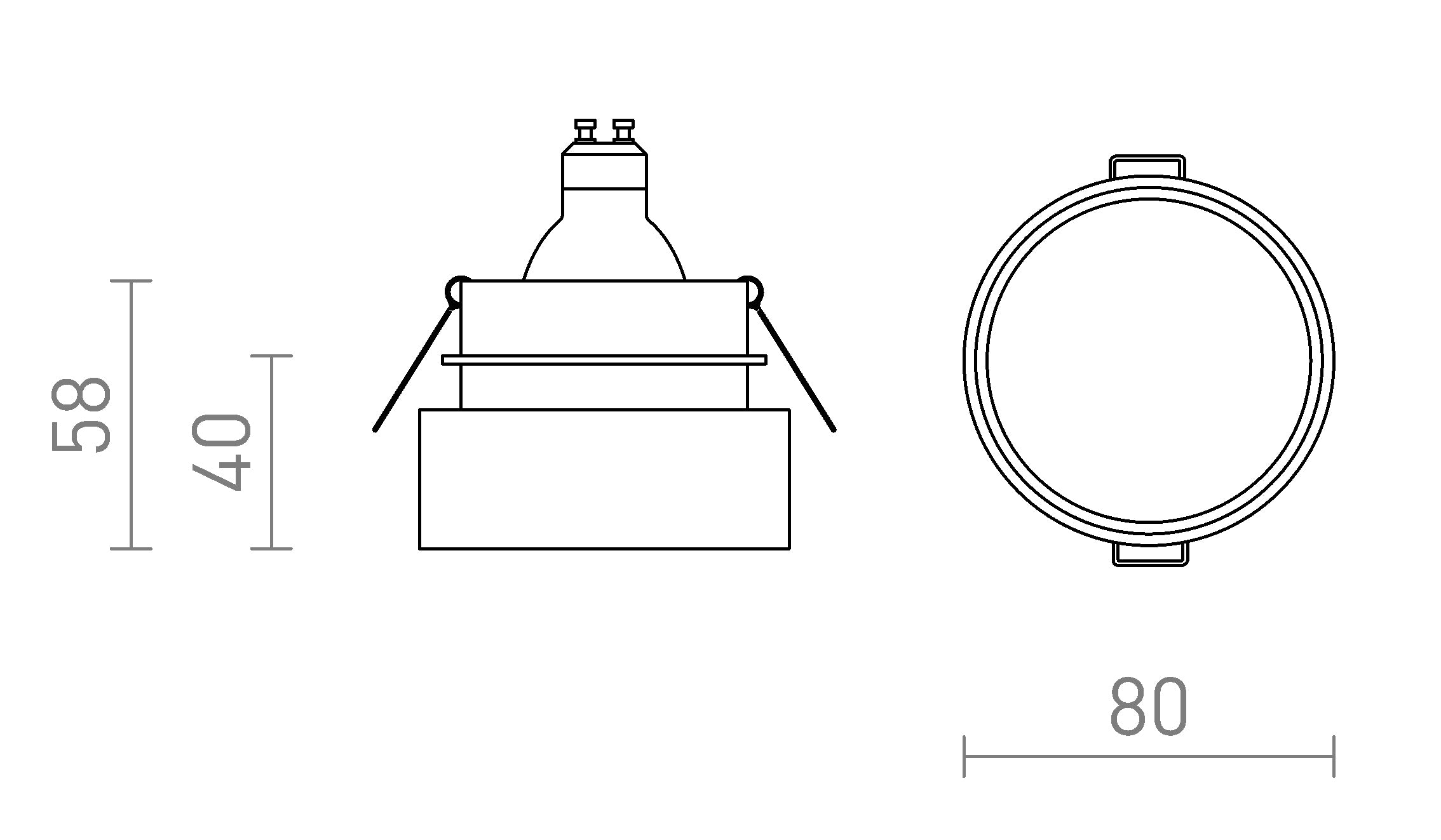 TORD recessed lamp - Product sketch