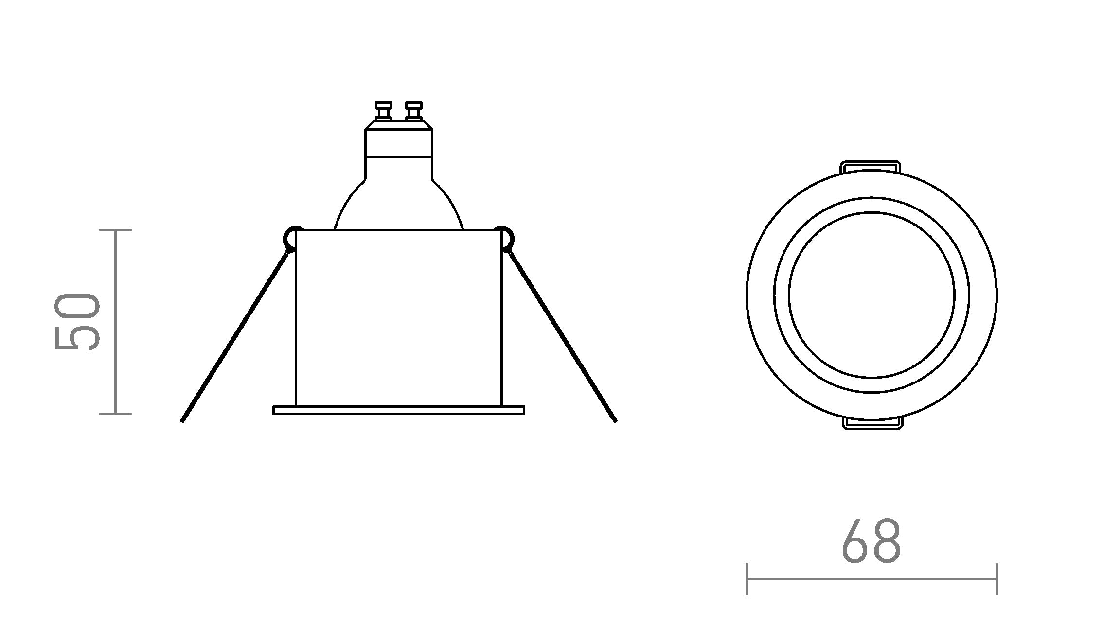 ORCO ugradna lampa - Product sketch