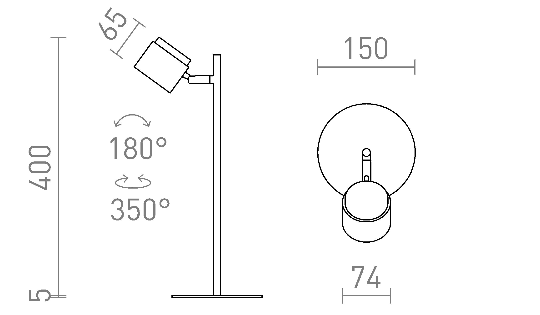 NOVA da tavolo lampada - Product sketch