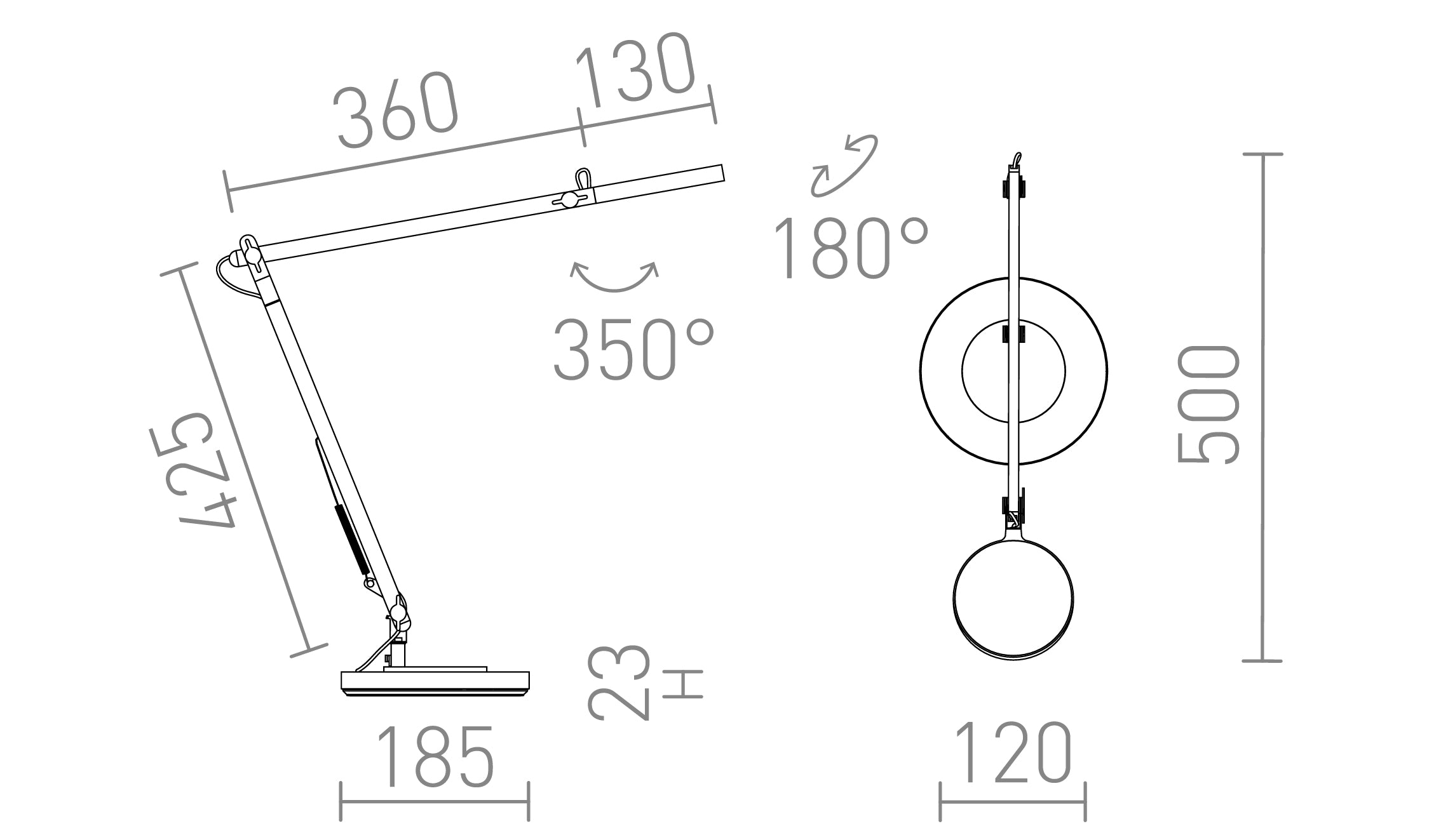 EMA DIMM de mesa lâmpada - Product sketch