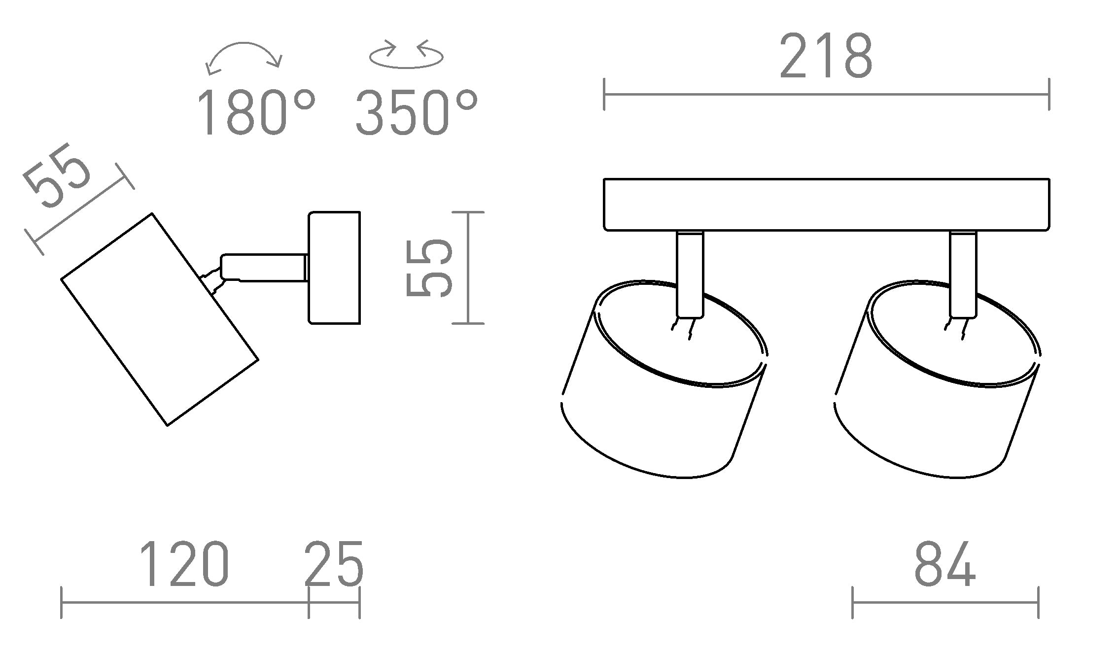 PIXEL II nadgradna lampa - Product sketch