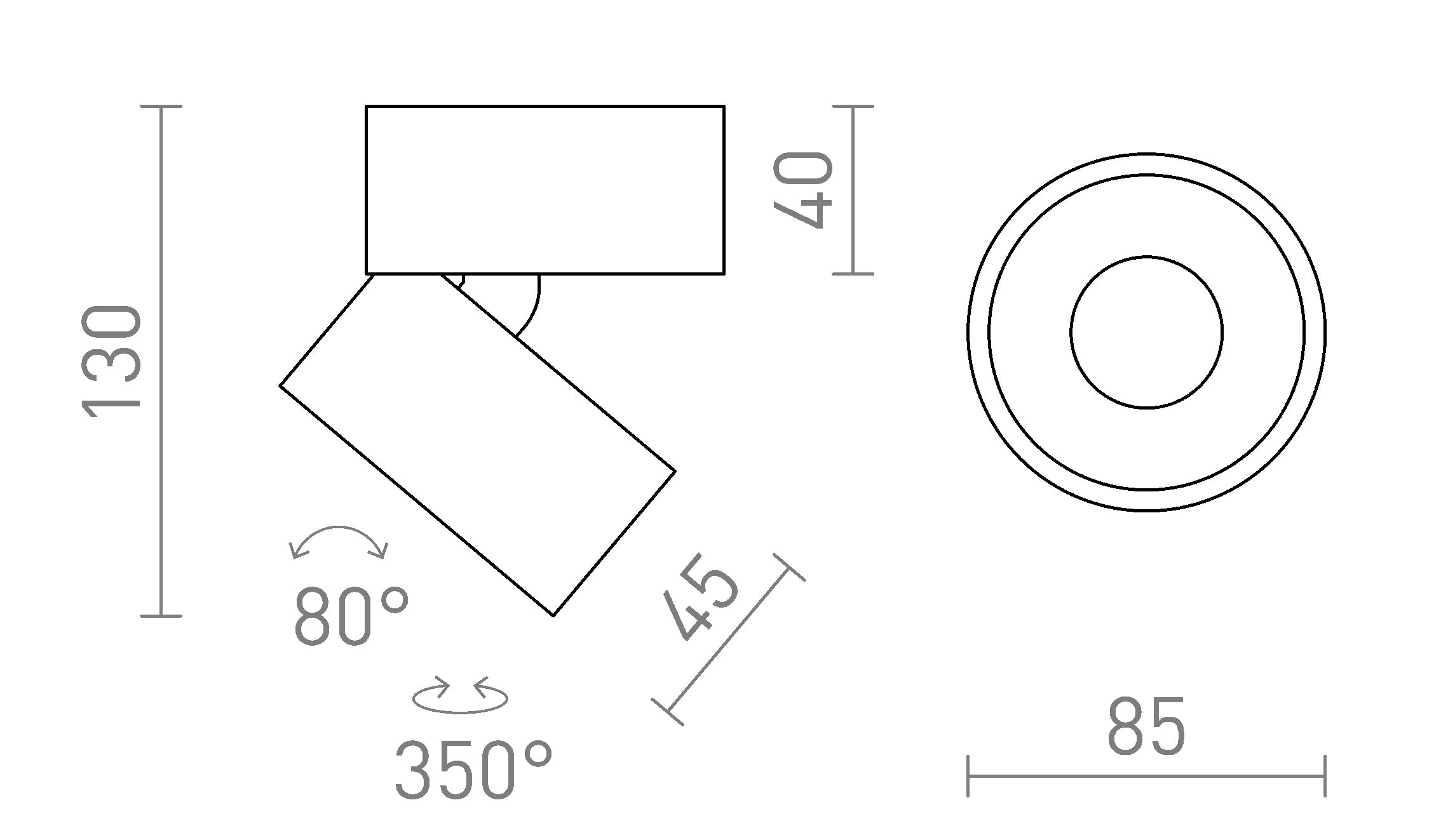ALBANO prisadená lampa - Product sketch