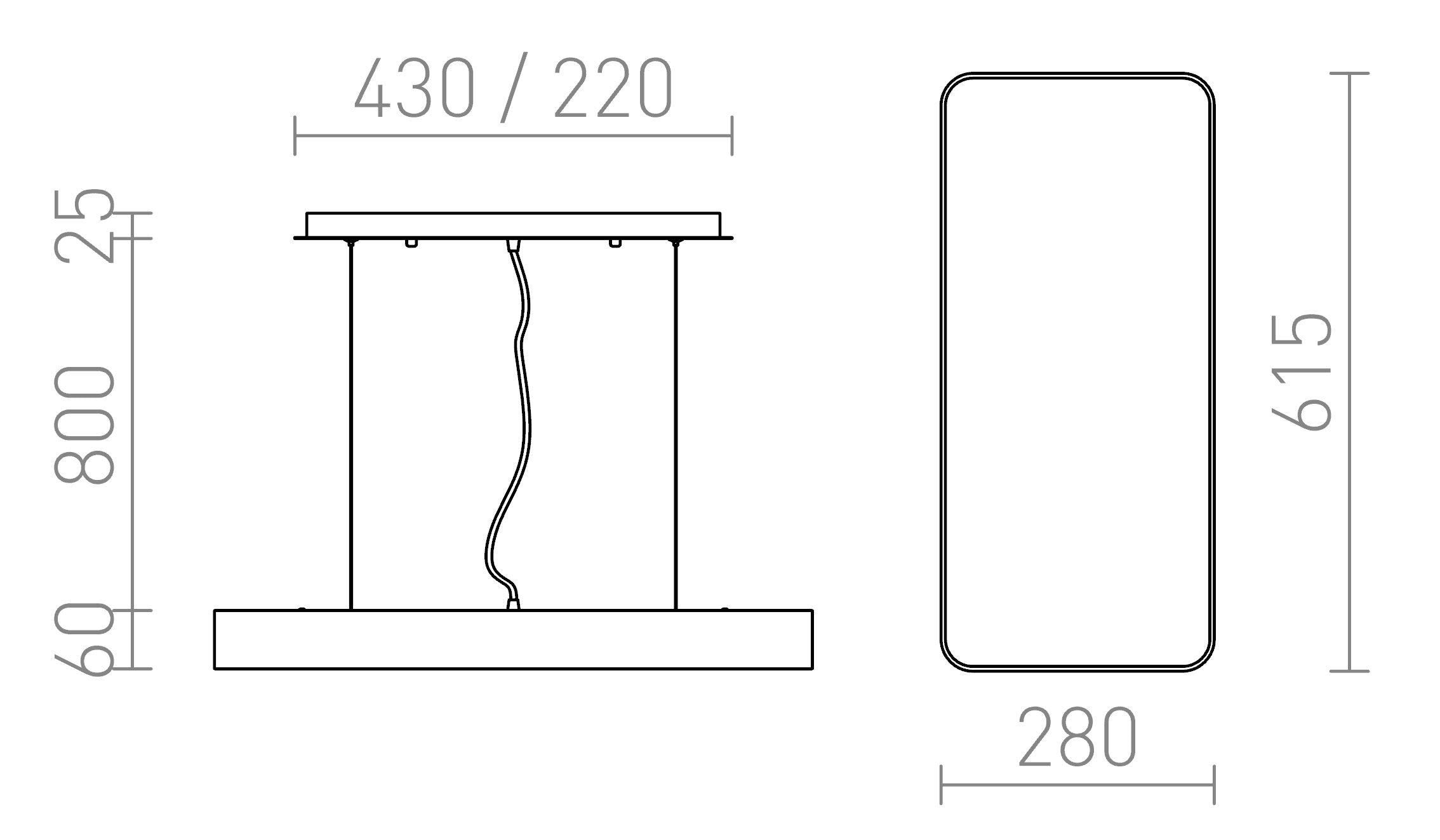 MENSA RC VISEĆA - Product sketch