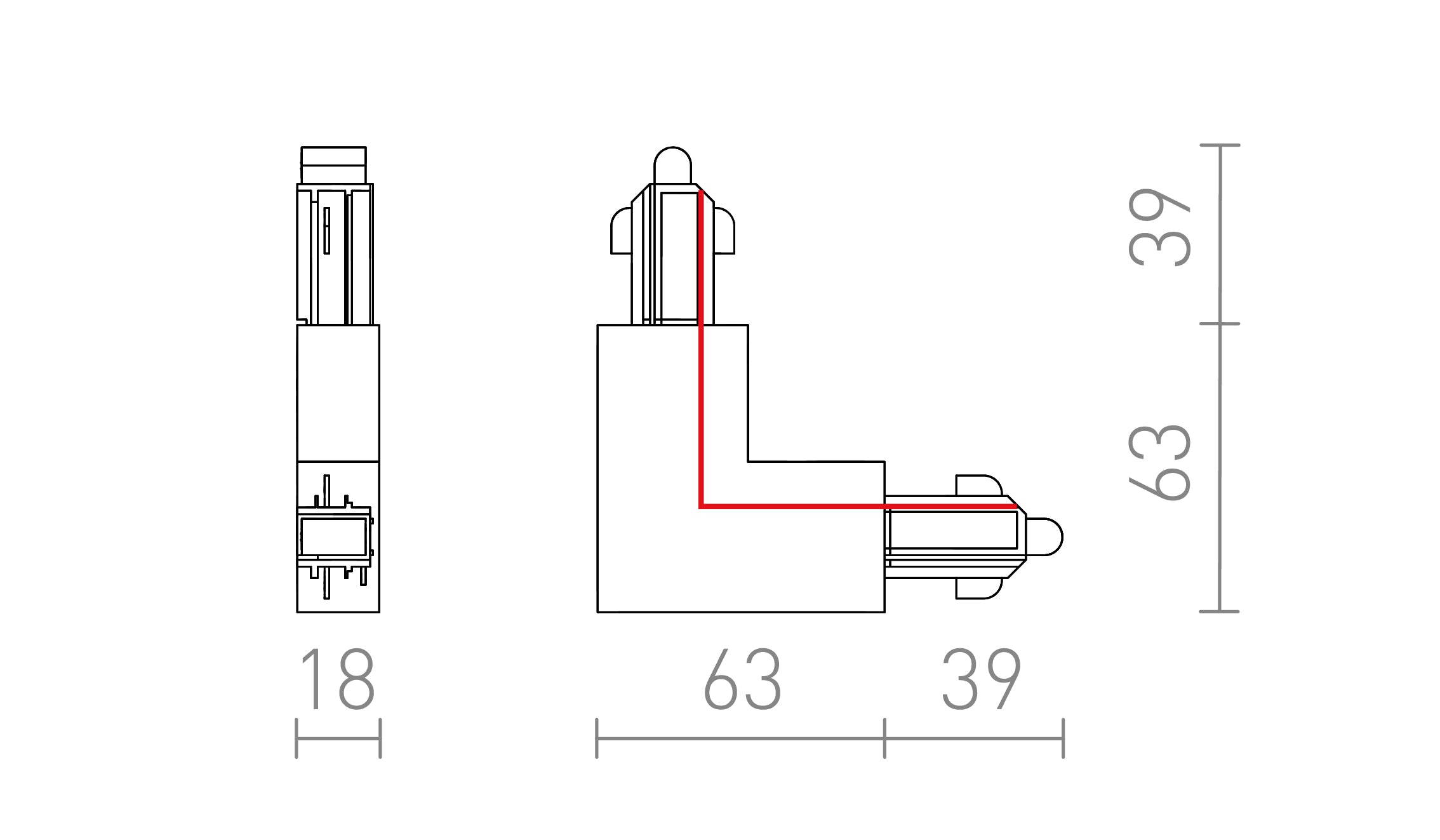 L KONEKTOR ZA 1F STAZU VANJSKI - Product sketch
