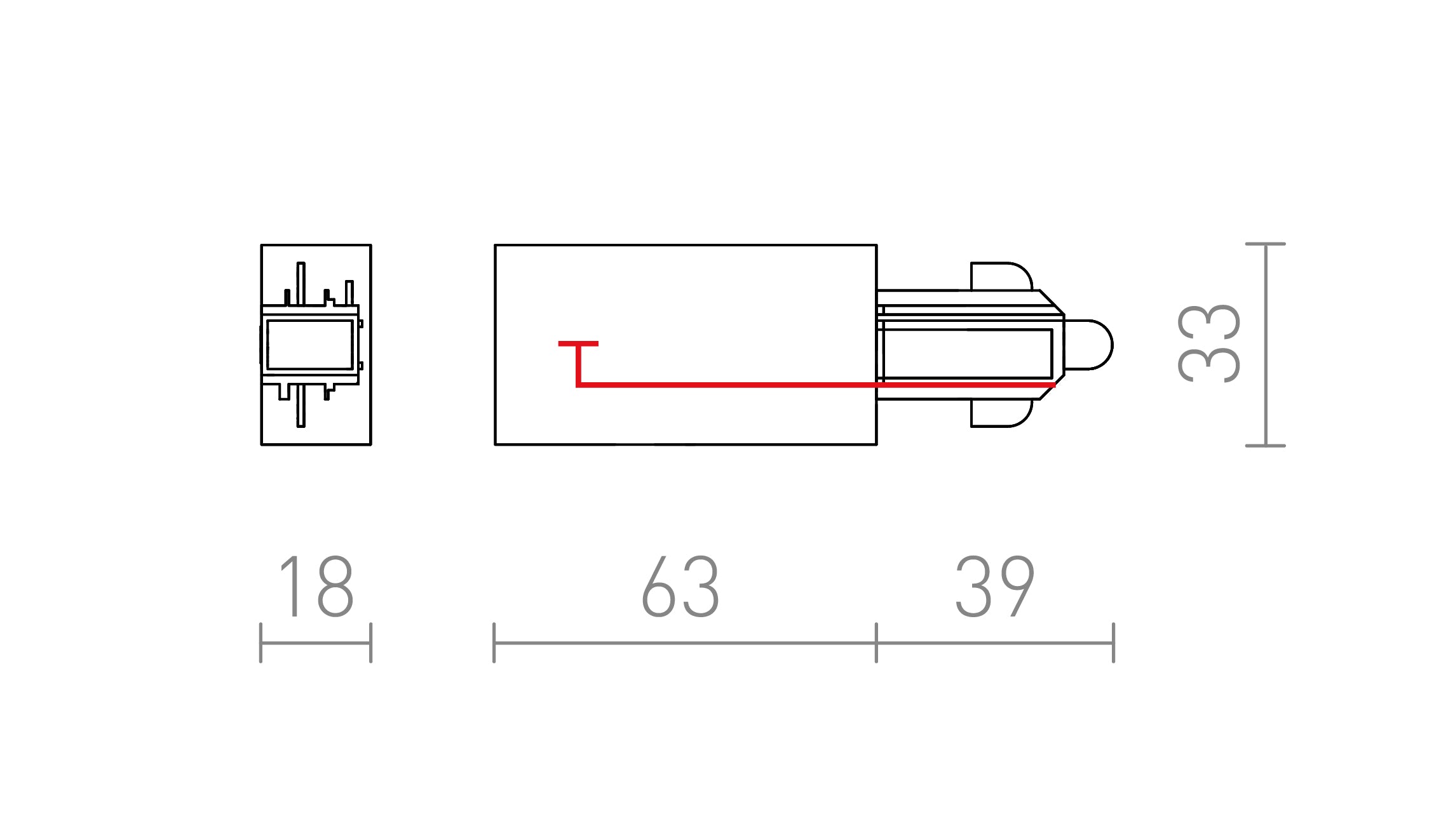NAPOJNI KONEKTOR ZA 1F STAZU - Product sketch