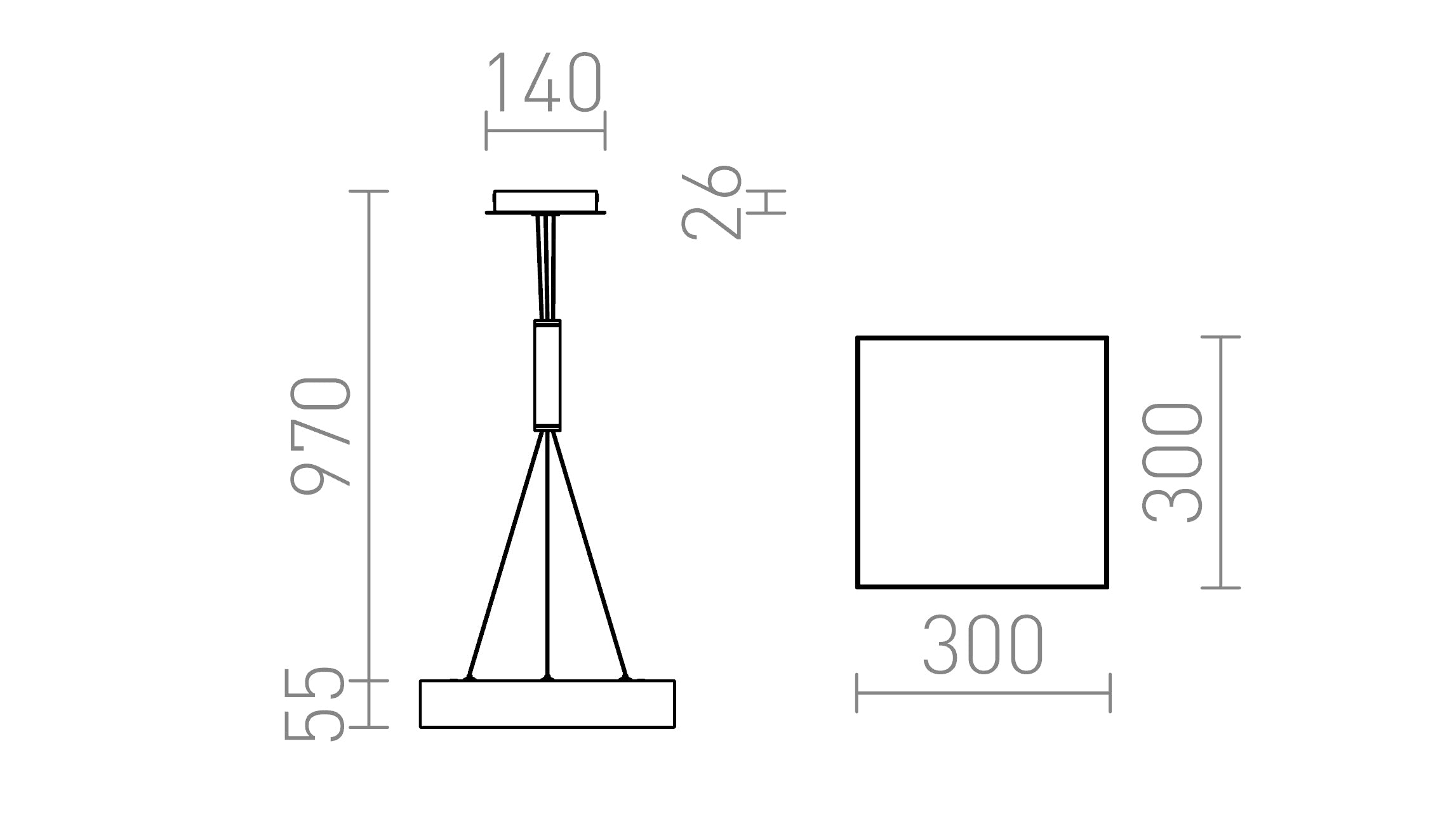 LARISA SQ 30 VISEĆA - Product sketch