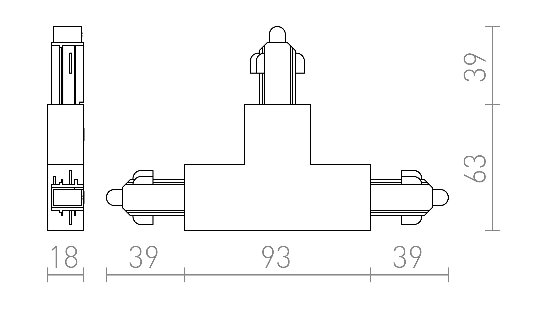 T KONEKTOR ZA 1F STAZU DESNI - Product sketch