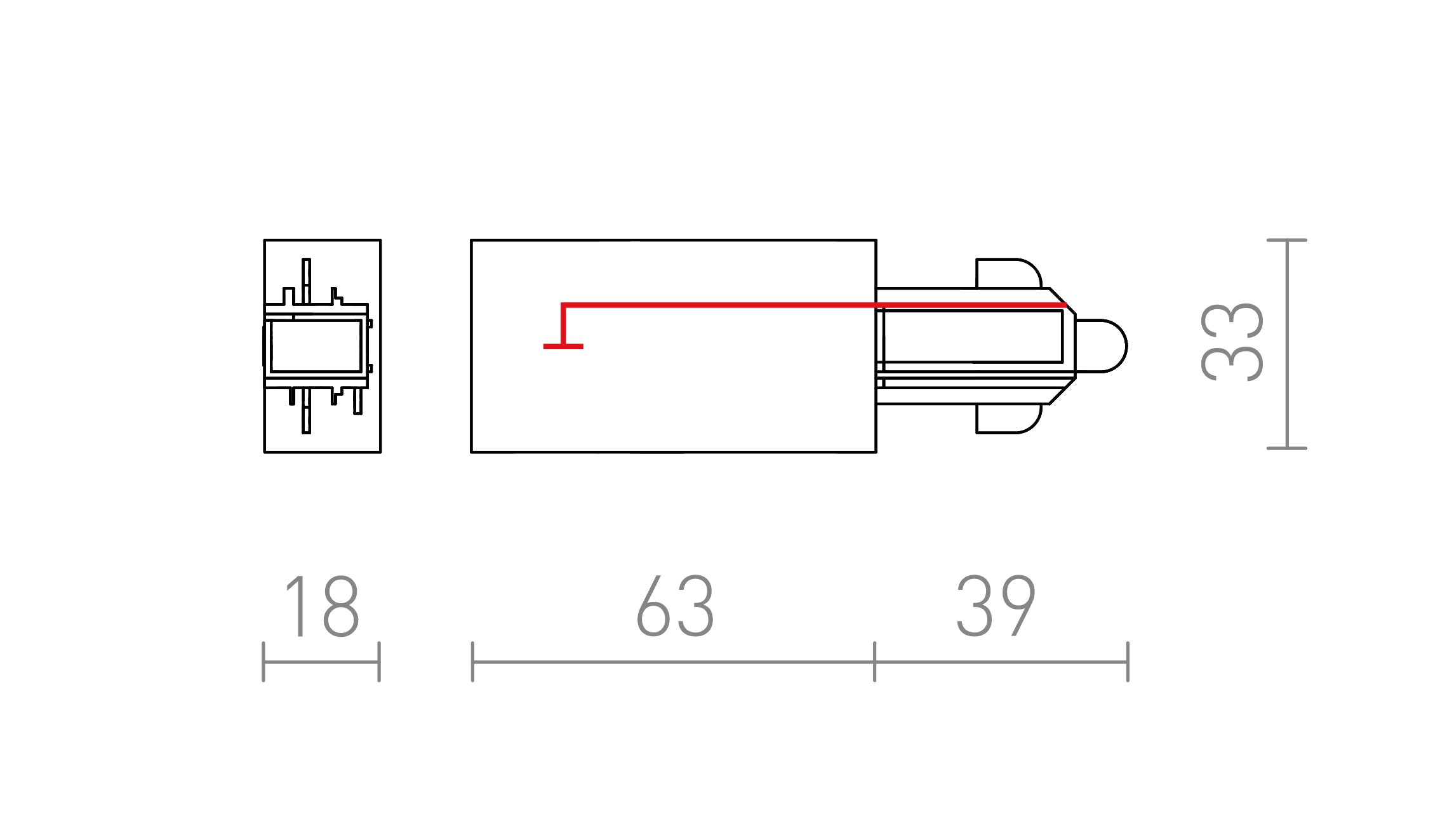 NAPAJNI KONEKTOR ZA 1F STAZU DESNI - Product sketch