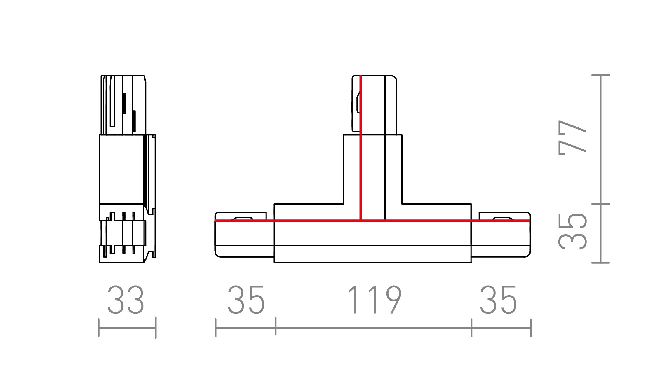 EUTRAC T KONEKTOR DESNO - Product sketch