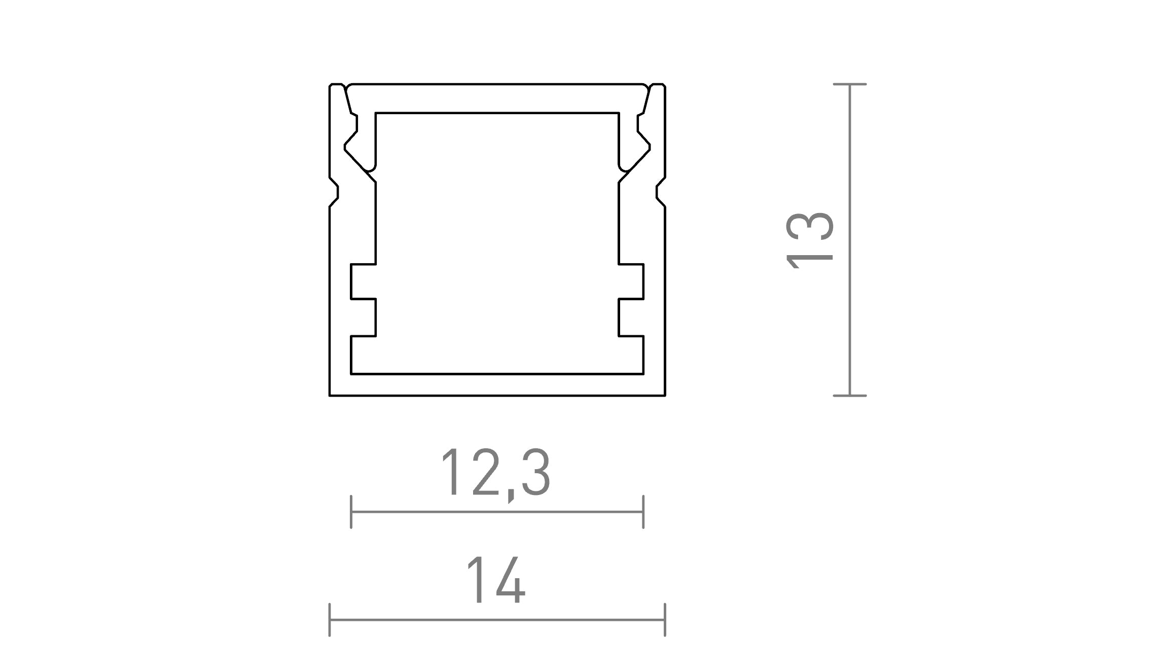 LED PROFIL C MONTAŽNI - Product sketch