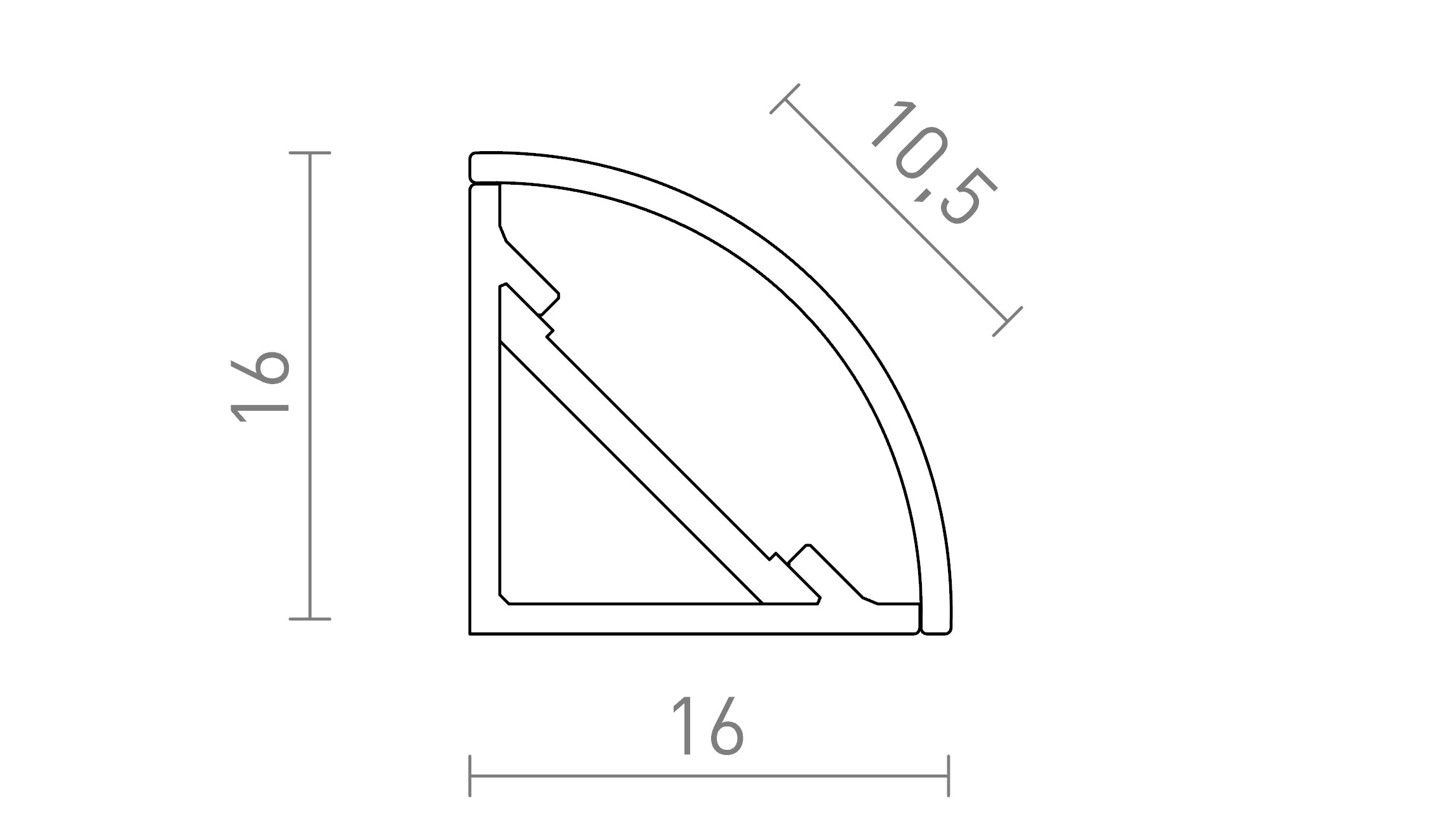 LED PROFIL E MONTAŽNI - Product sketch
