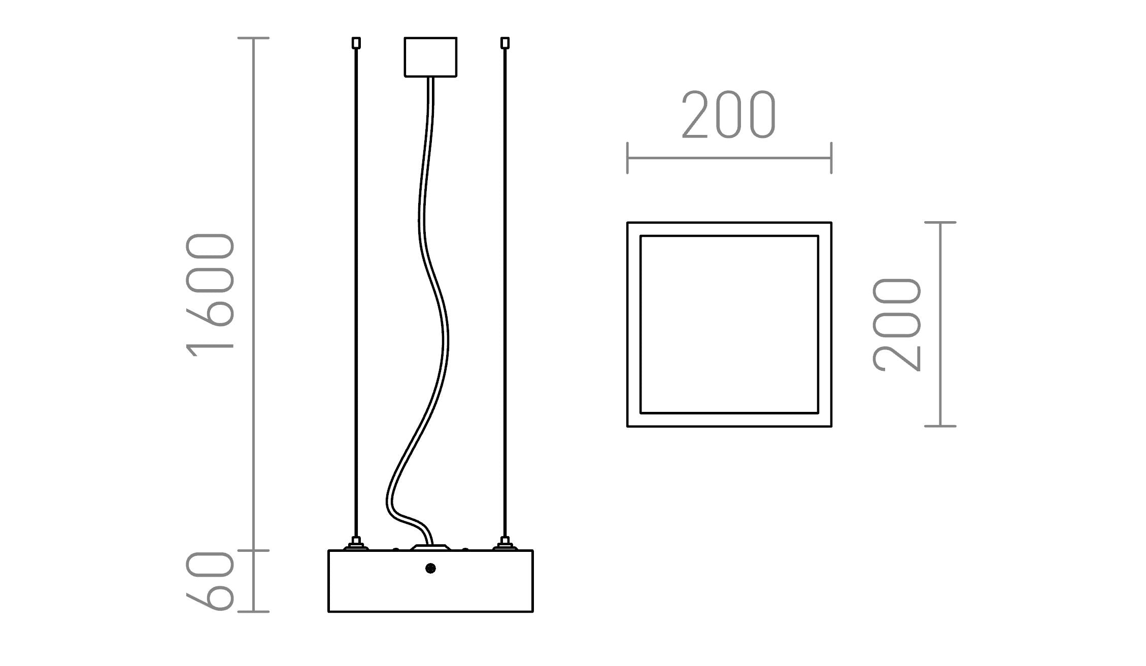 STRUCTURAL LED VISEĆA 20x20 - Product sketch
