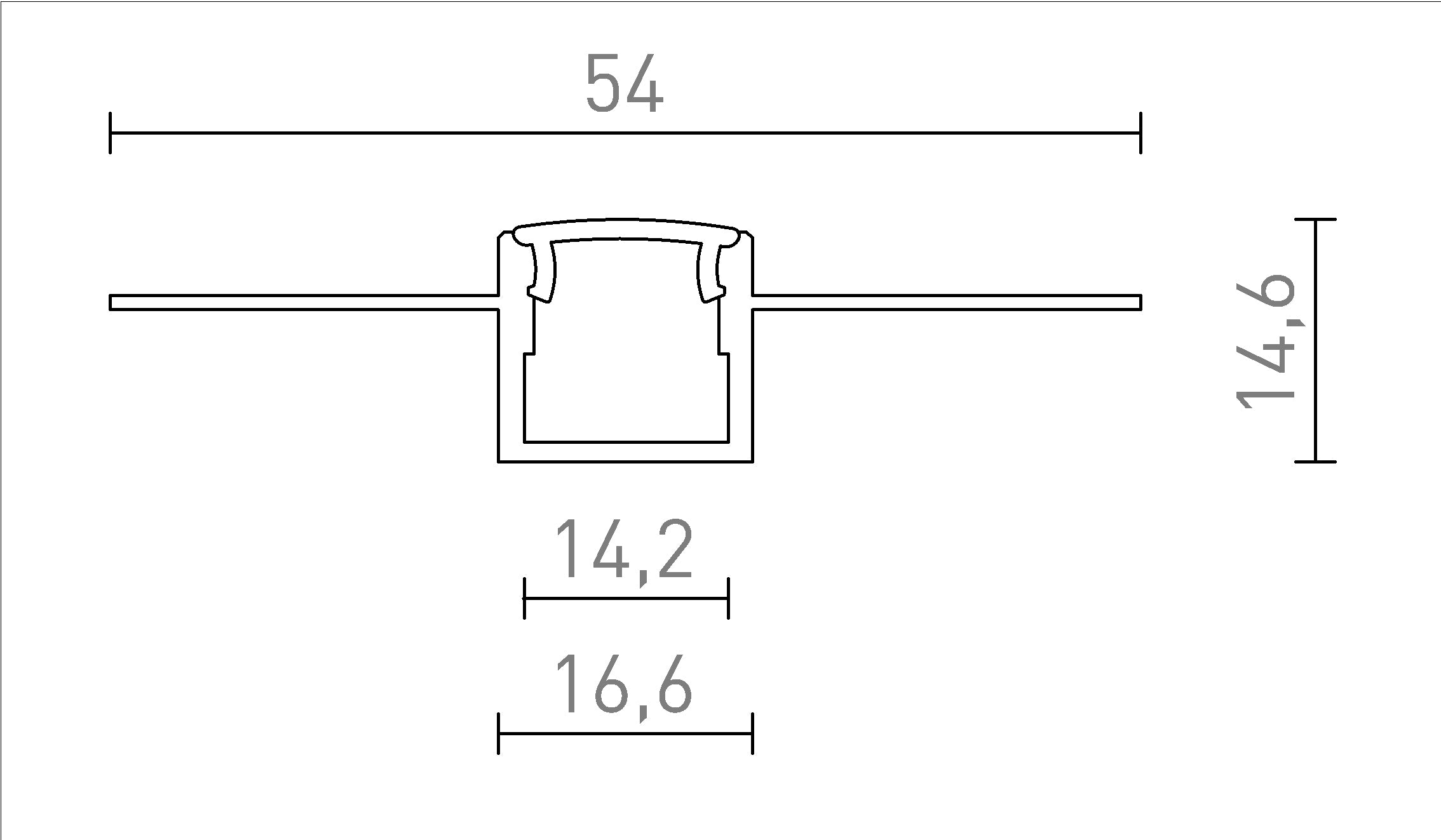 LED PROFIL B UGRADNI - Product sketch