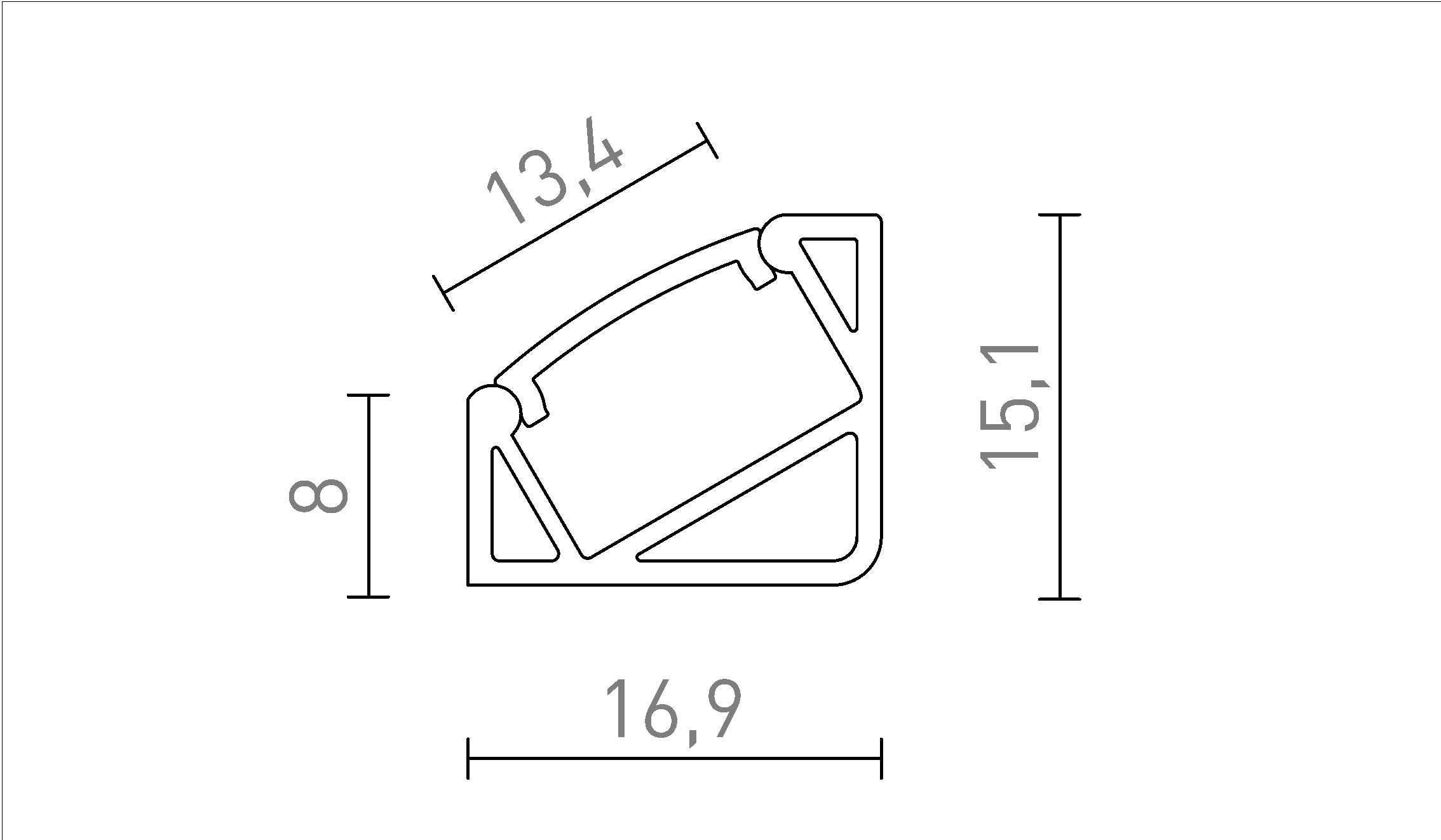 LED PROFIL I 30/60 - Product sketch