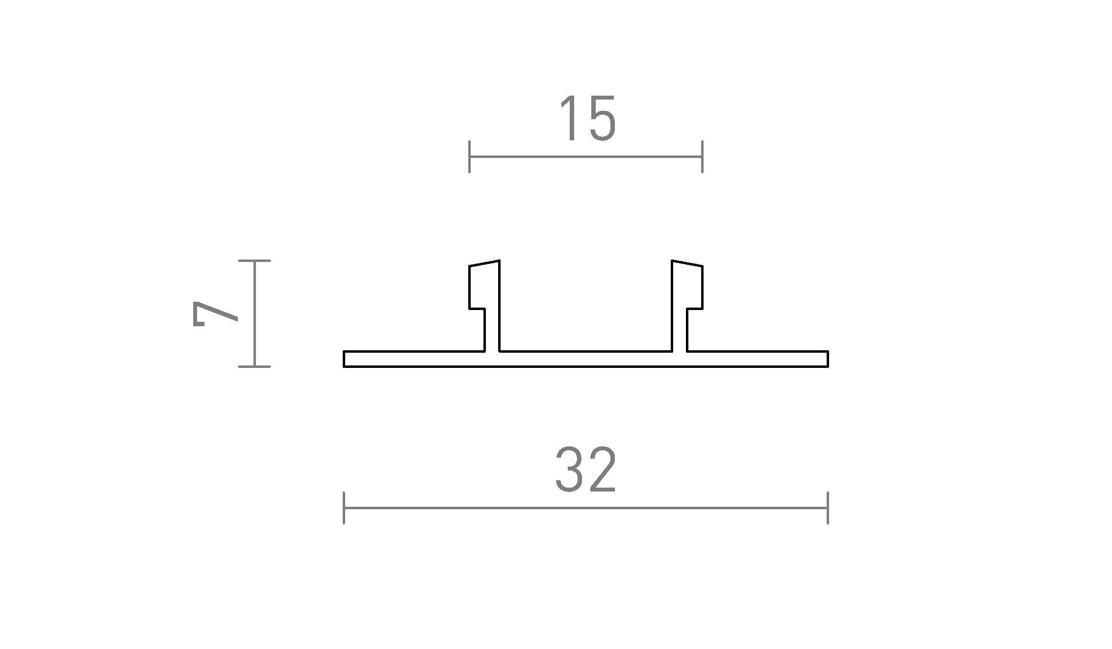 Poklopac za jednookružne šine - Product sketch