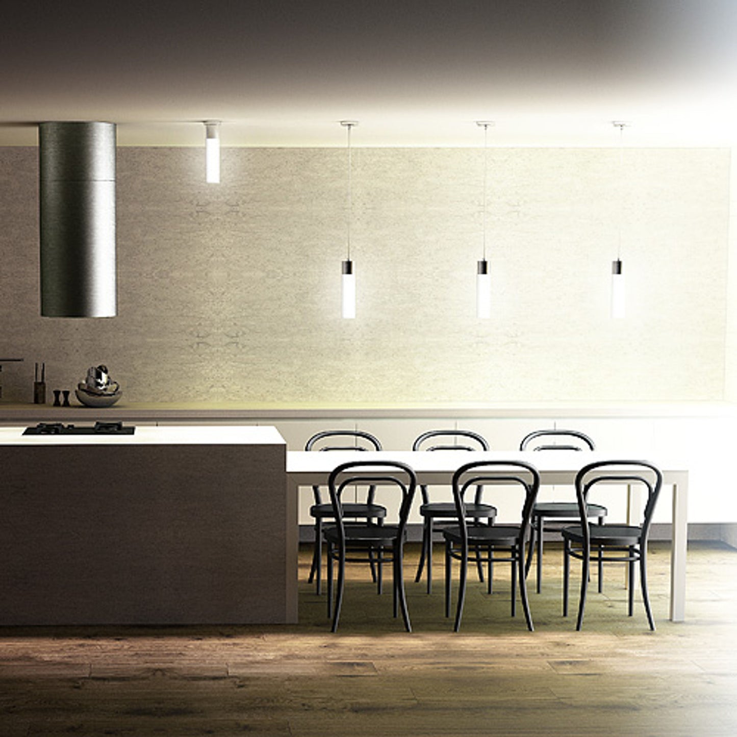 RENDL pendant lamp EIGHT pendant  opal-colored glass/chrome 230V LED E27 11W R10493 4