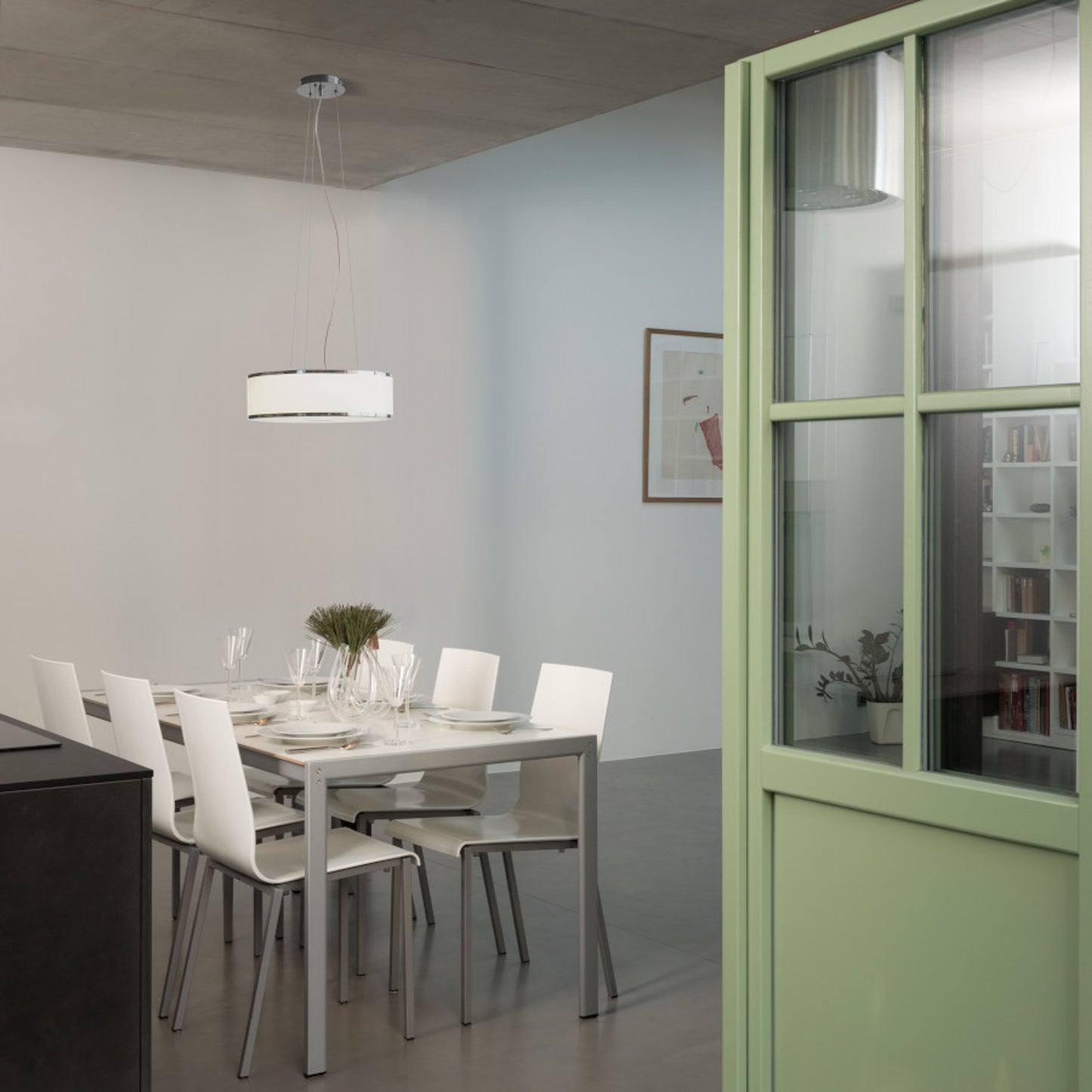 RENDL Outlet CASSABLANCA 40 pendant  chrome 230V 2GX13 22+40W R10522 2