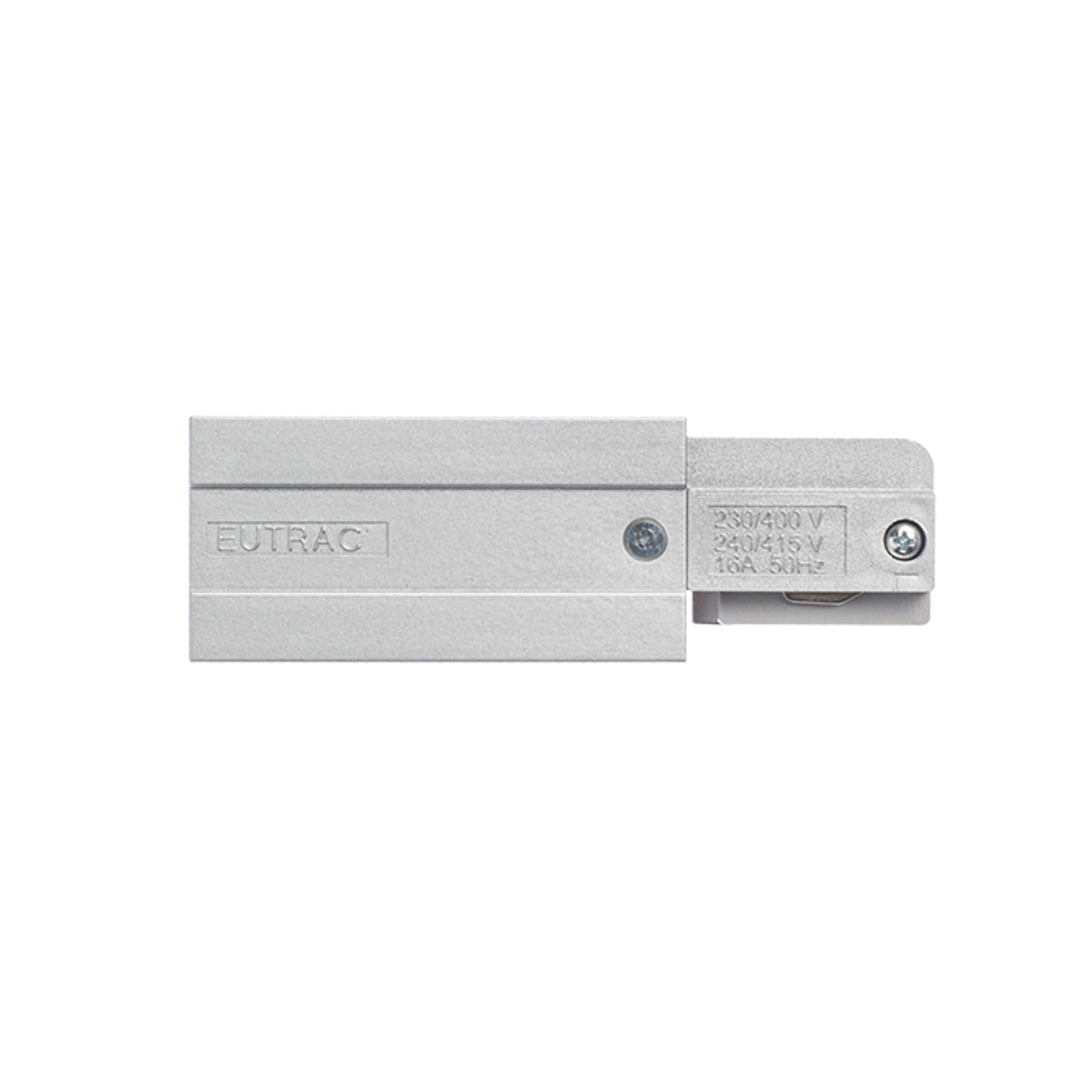 RENDL 3-circuit track system EUTRAC feed-in, polarity left silver grey  230V  R11316 3