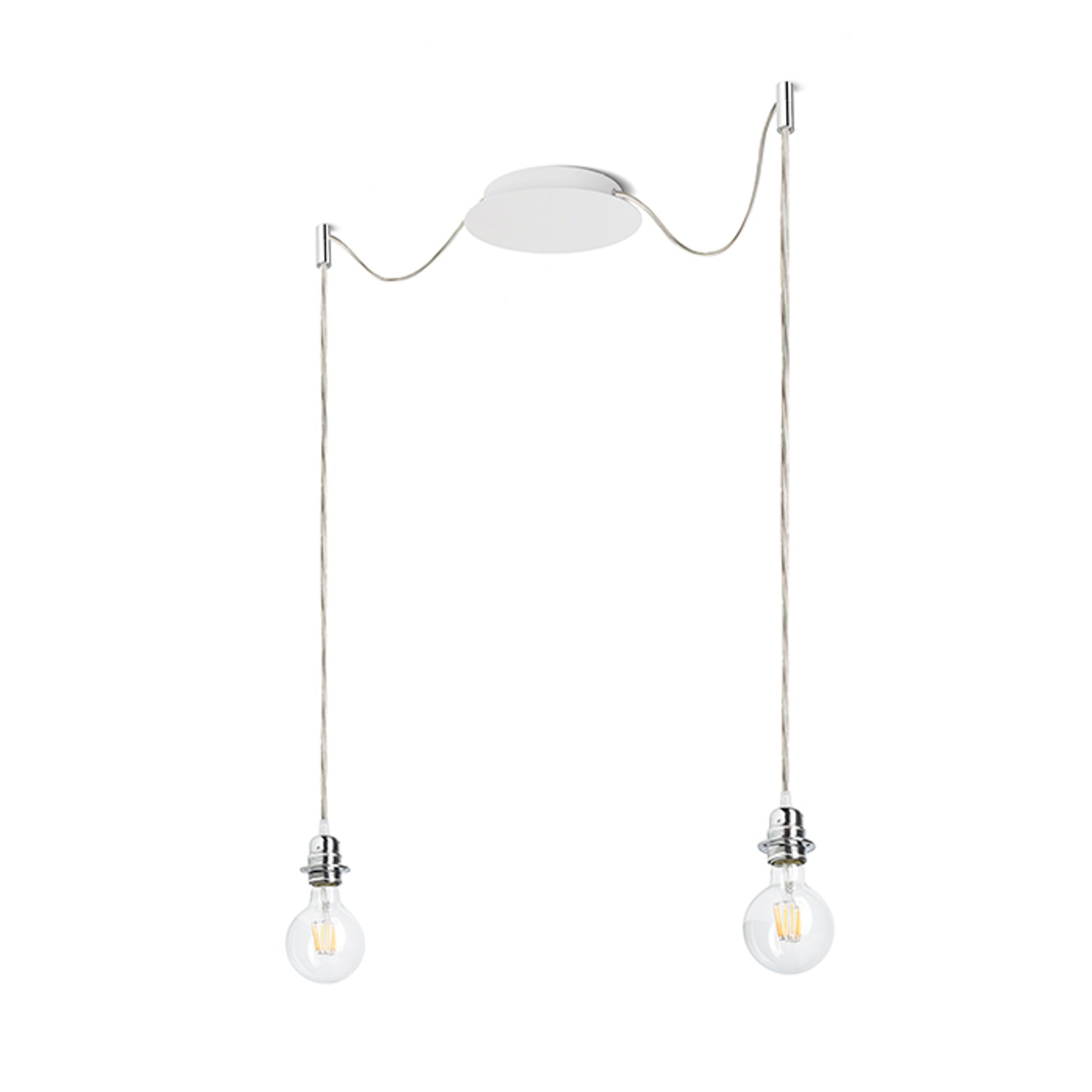 RENDL shades, shade bases, pendent sets KOMBIX 2 pendant set WB+TC+CHF   230V LED E27 2x15W R11781 1