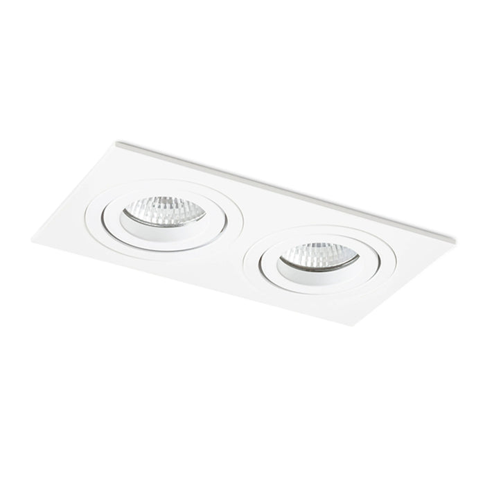 RENDL recessed light PASADENA GU10 SQ II recessed white  230V LED GU10 2x7W R12713 2