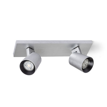 RENDL spotlight KENNY II surface mounted  brushed aluminum/black 230V LED GU10 2x8W R12916 1