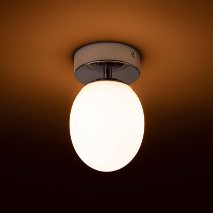 RENDL surface mounted lamp MERINGUE 11 ceiling  opal-colored glass/chrome 230V LED G9 9W IP44 R13689 4