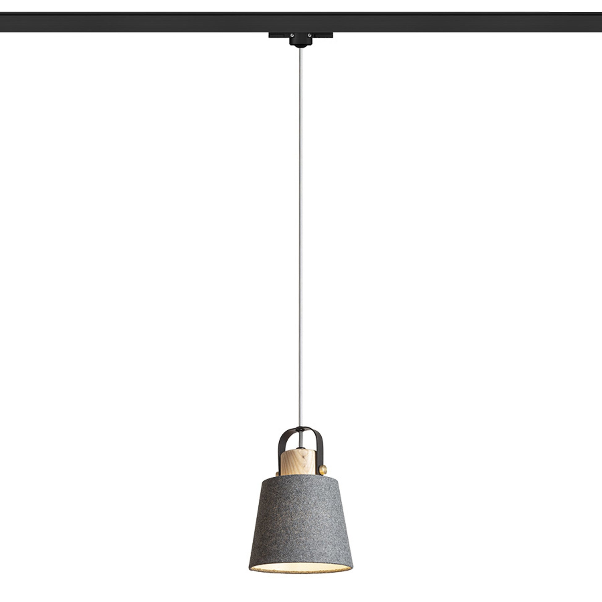 RENDL 3-circuit track system CHOUPETTE for 3-circuit tracks black grey textile/wood 230V LED E27 11W R13721 1