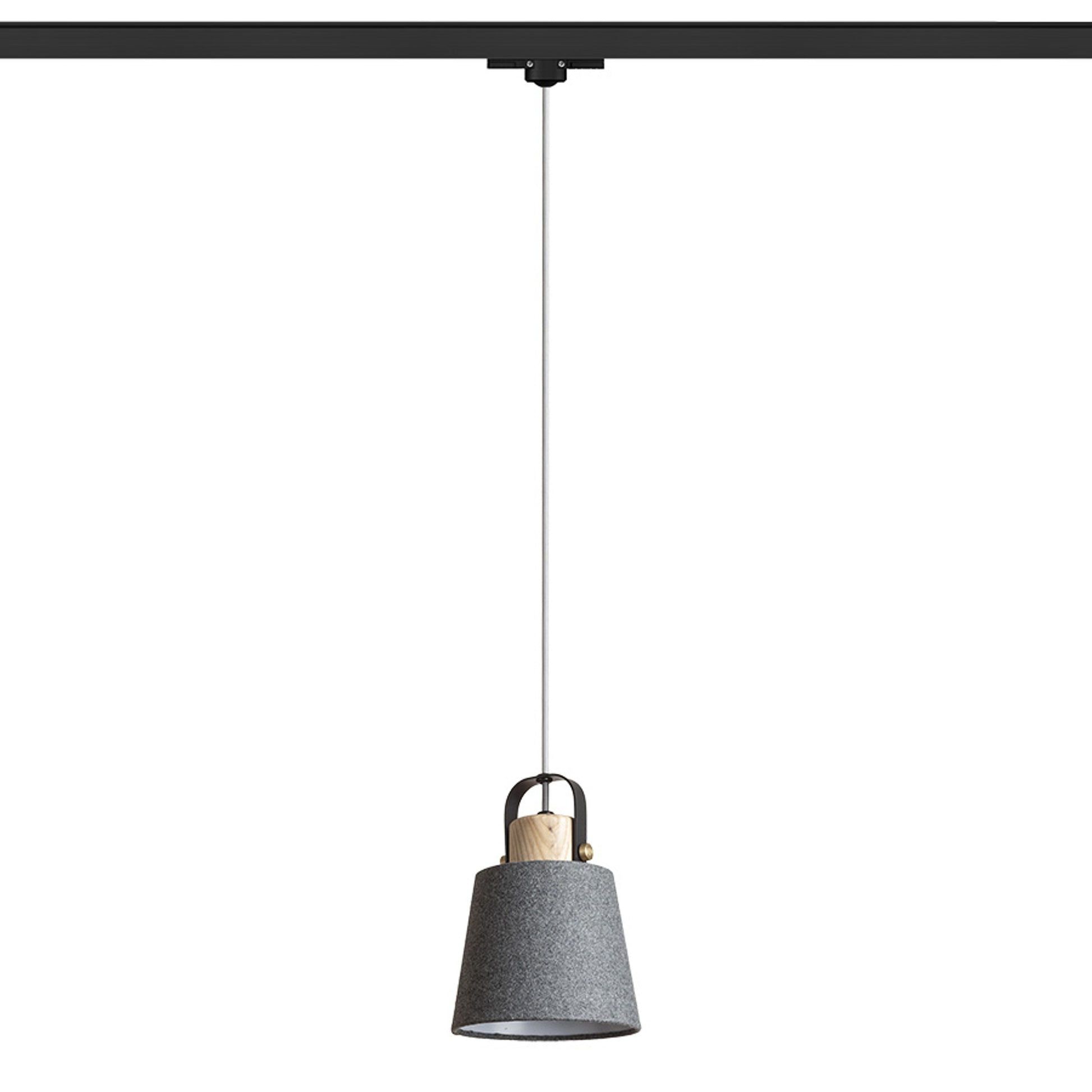 RENDL 3-circuit track system CHOUPETTE for 3-circuit tracks black grey textile/wood 230V LED E27 11W R13721 2