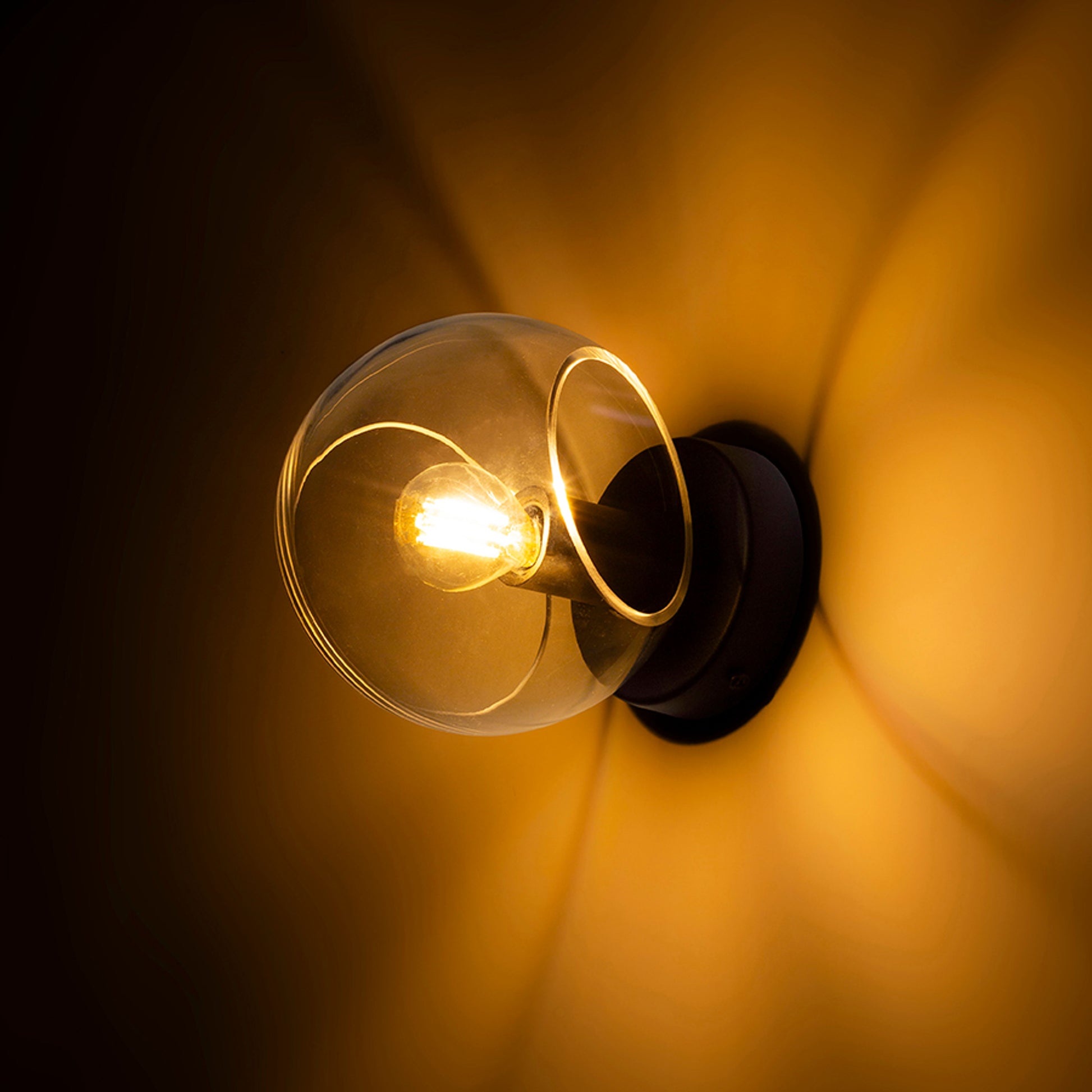 RENDL wall lamp SOLARIS surface mounted clear glass/black 230V LED E14 7W R13994 4