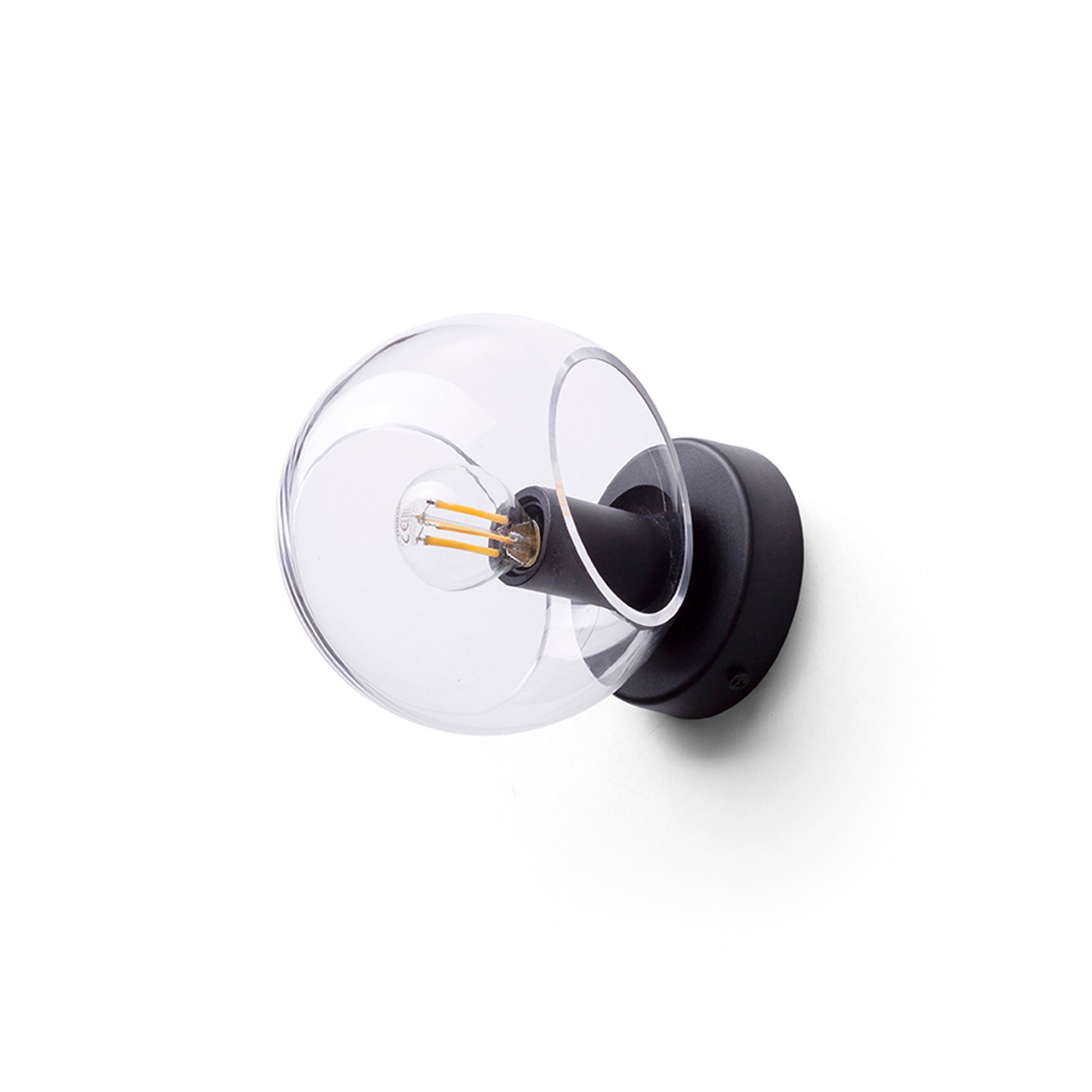 RENDL wall lamp SOLARIS surface mounted clear glass/black 230V LED E14 7W R13994 5