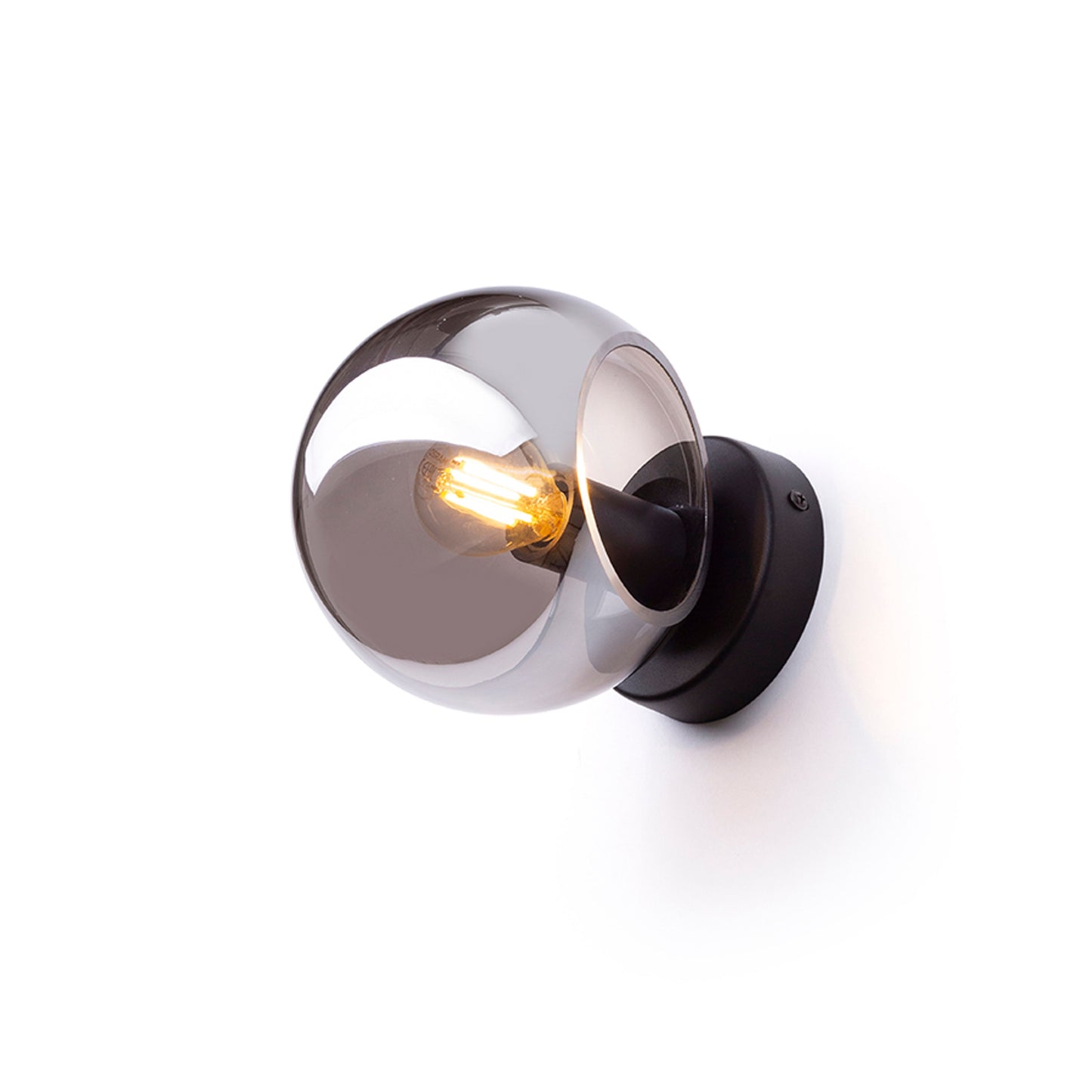 RENDL wall lamp SOLARIS surface mounted smoke-colored glass/black 230V LED E14 7W R13996 3