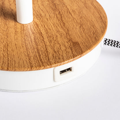 RENDL table lamp KEITH/ALVIS 24 table with USB white beech 230V LED E27 11W R14038 3