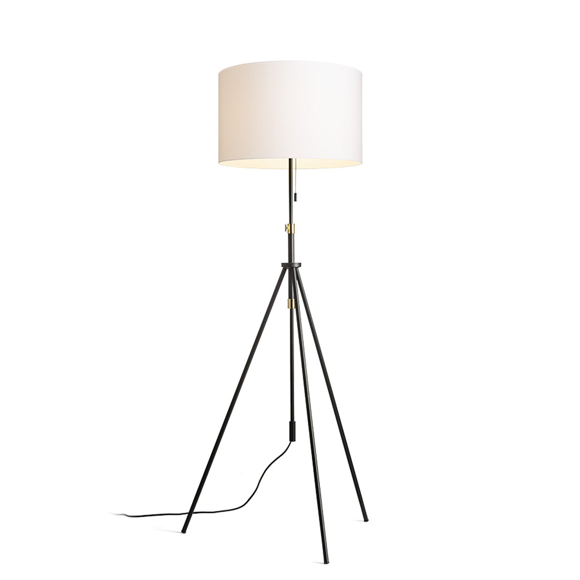 RENDL floor lamp LUTON/RON 55 floor  Polycotton white/black/metal 230V LED E27 15W R14067 1
