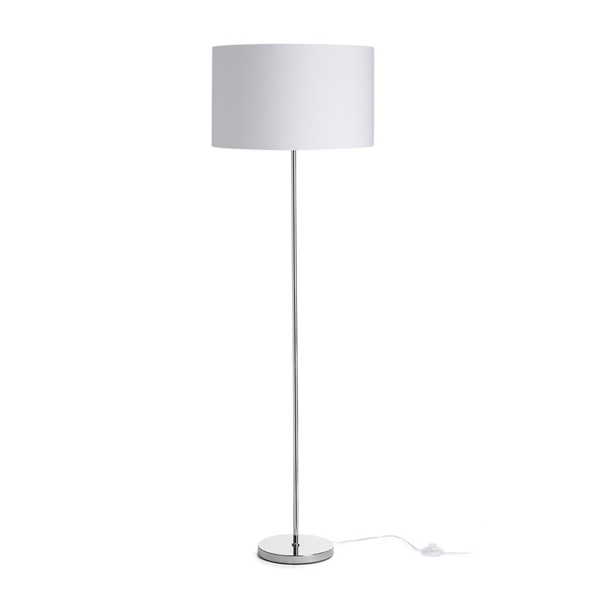 RENDL floor lamp NYC/RON 40/25 floor  Polycotton white/chrome 230V LED E27 15W R14079 1