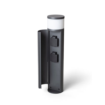RENDL outdoor lamp JEAN 50 bollard with power sockets anthracite grey  230V LED G9 5W IP54 R14173 1