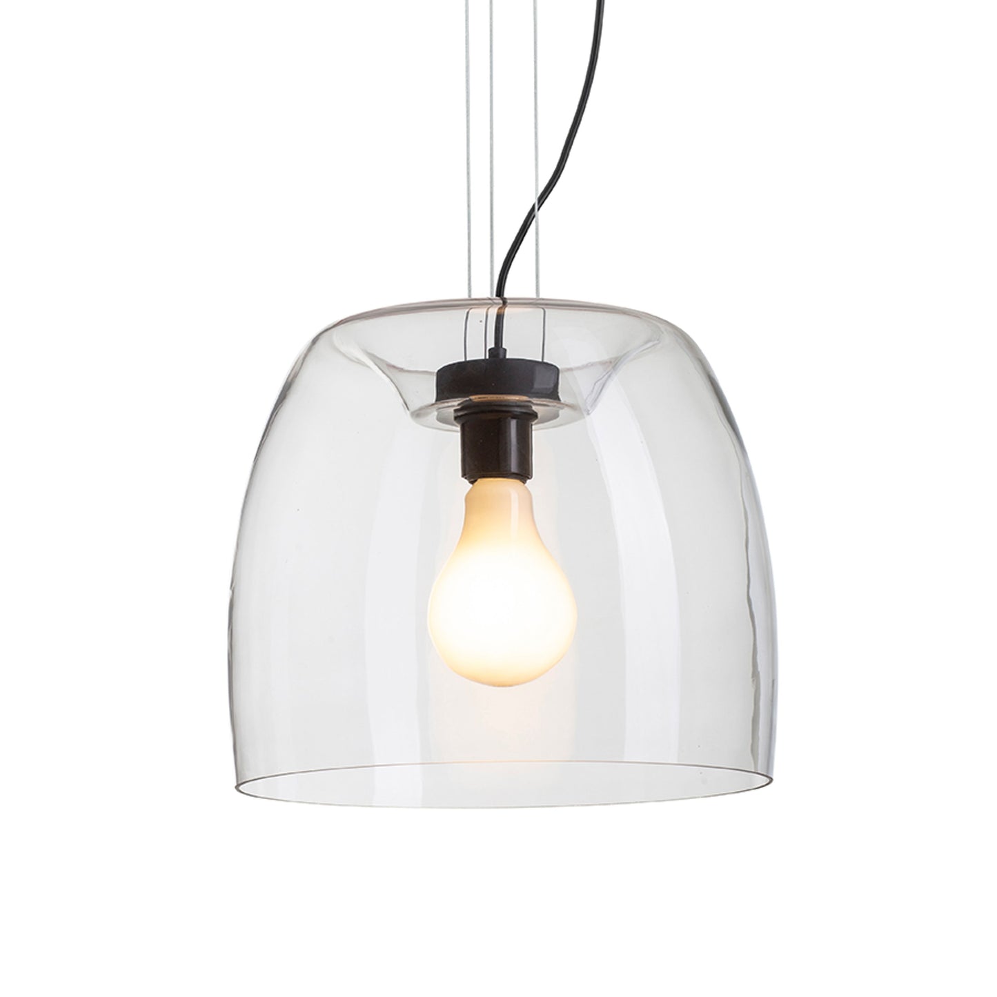 RENDL pendant lamp ORLANDO 35 pendant clear glass/black 230V LED E27 24W R14395 2