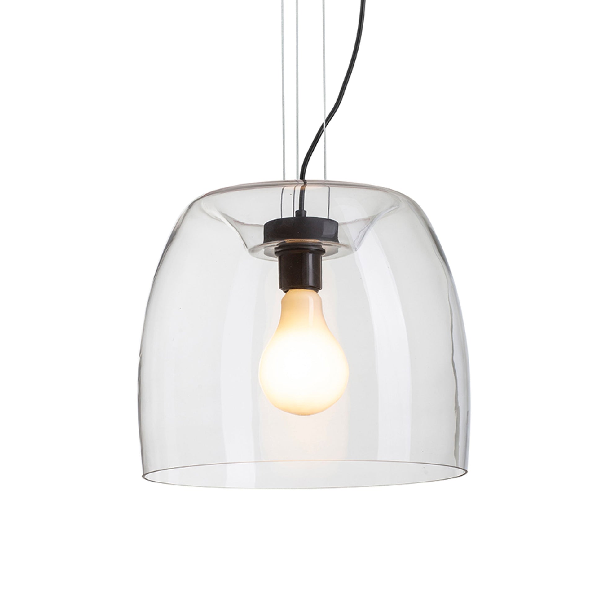 RENDL pendant lamp ORLANDO 35 pendant clear glass/black 230V LED E27 24W R14395 2