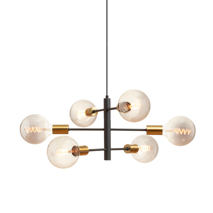 RENDL pendant lamp ARTEMIA 6 pendant black brushed brass 230V LED E27 6x15W R14399 4