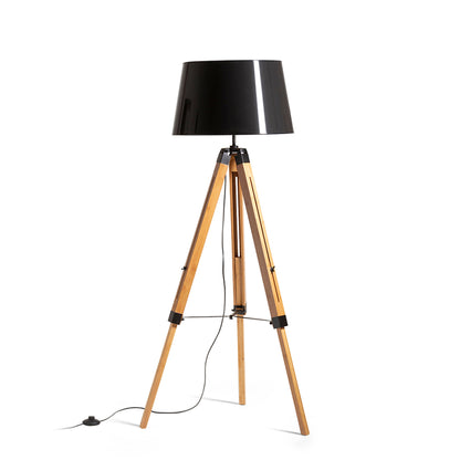 RENDL floor lamp ALVIS/RIDICK floor shiny black golden foil/bamboo/black 230V LED E27 15W R14501 6